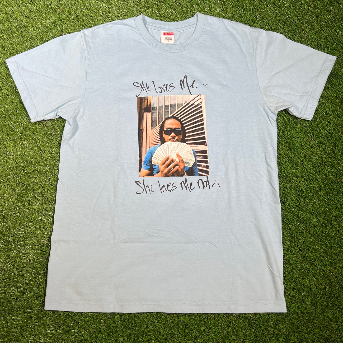 Supreme Max B Photo Blue Tee Size Medium USED x14137