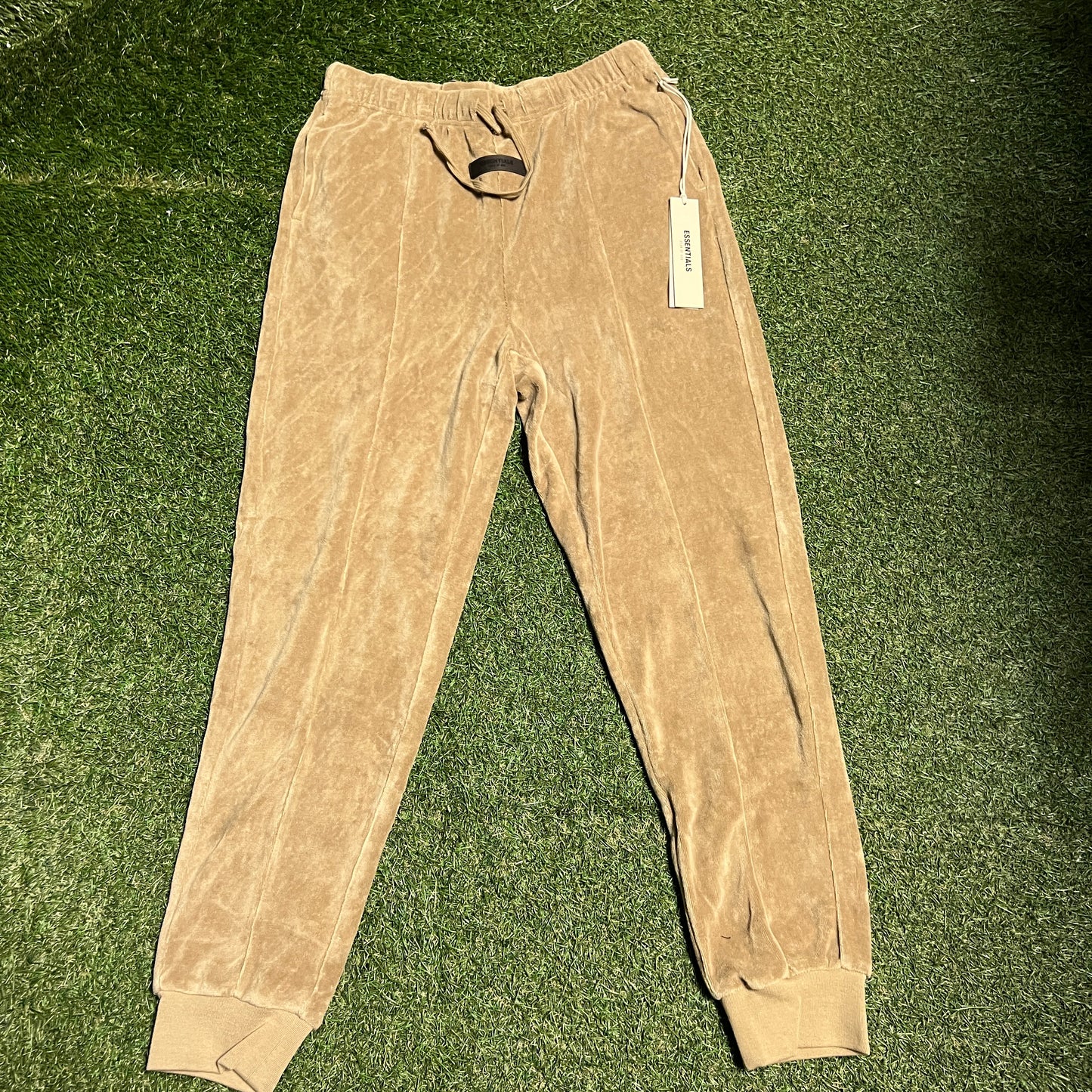 Fear of God FOG Essentials Oak Velour Pants Size Medium NEW x13321