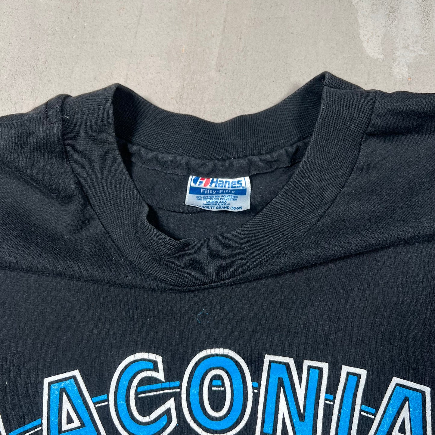 1992 Laconia Motorcycle Rally Black Tee Size XXL USED v18949