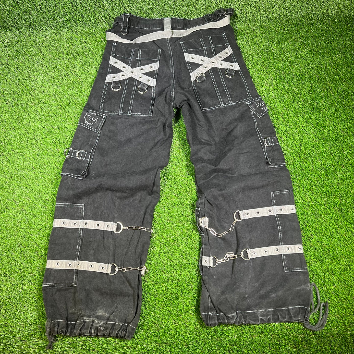 Tripp NYC Black Belted Cargo Utility Pants Size Medium USED x14306