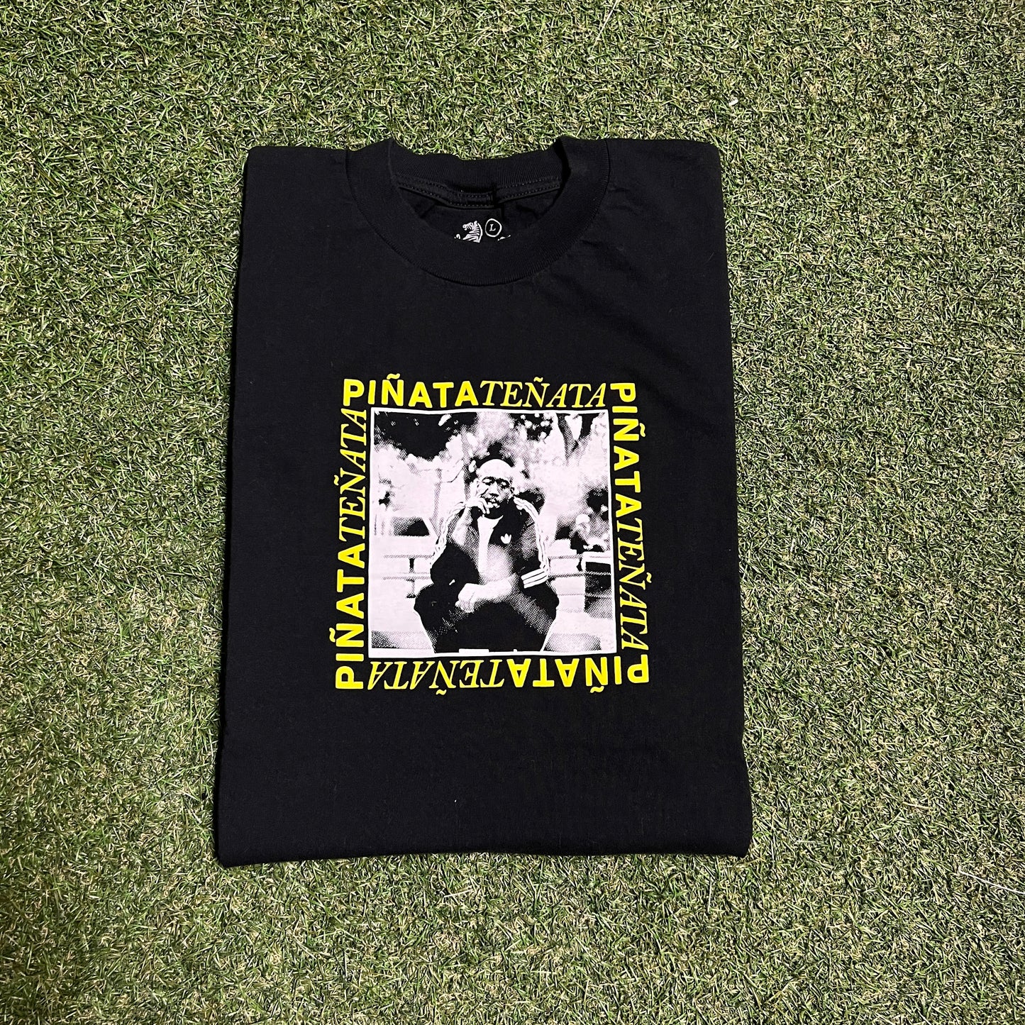 Freddie Gibbs Pinata Square Logo Black Tee Size Large USED x13603