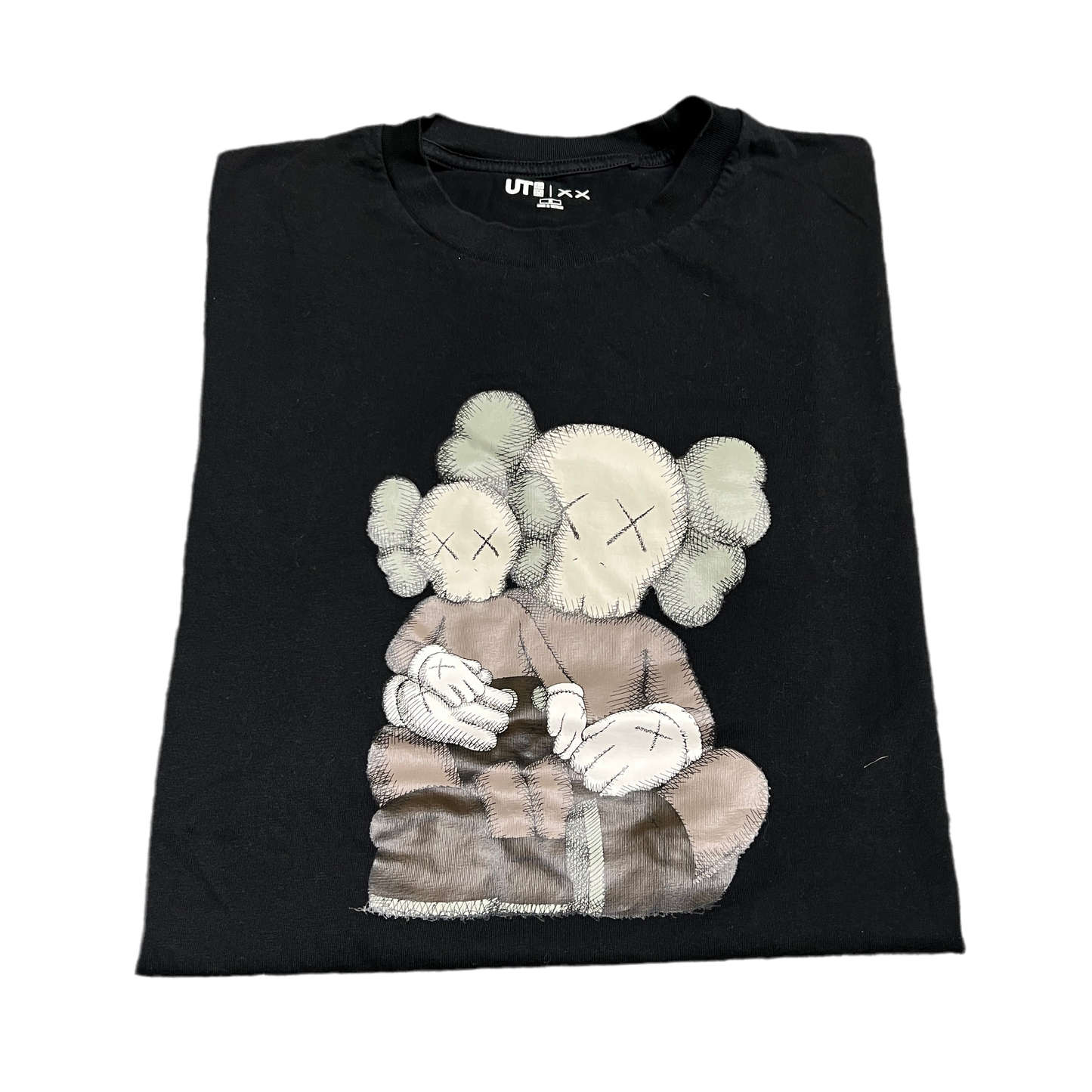 Uniqlo X Kaws Companion Figures Black Tee Size Medium USED x14211