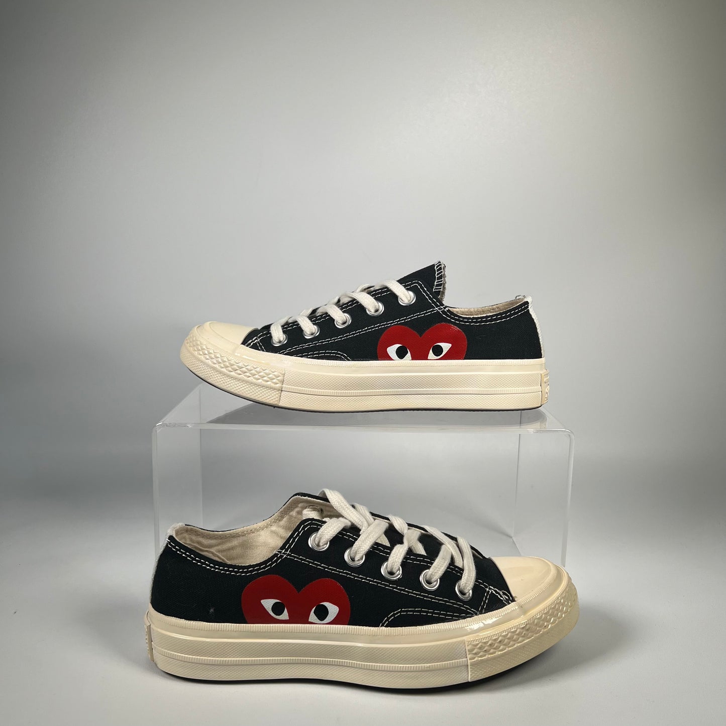 Converse CDG Black Low Top Size 3.5 USED s18389