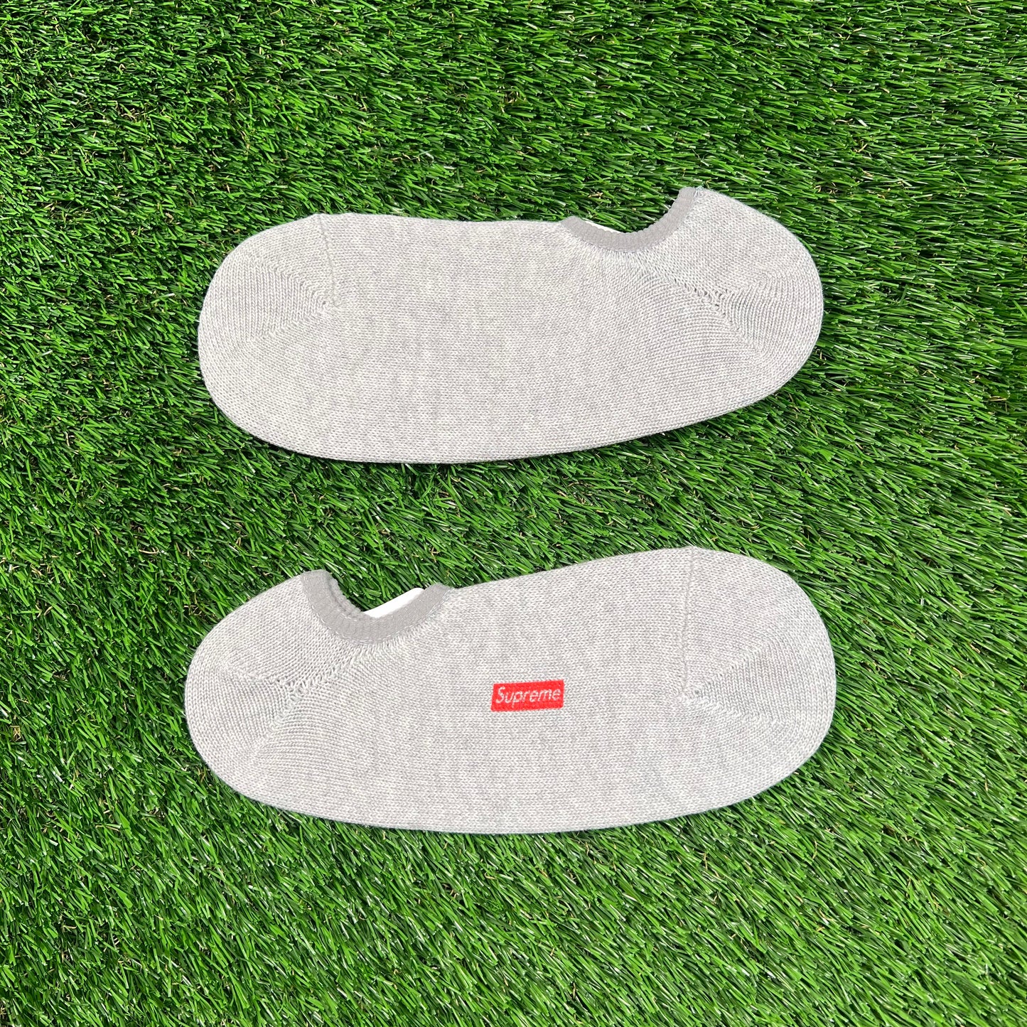 Supreme Grey No Show Sock 2pack (2015) NEW x16347