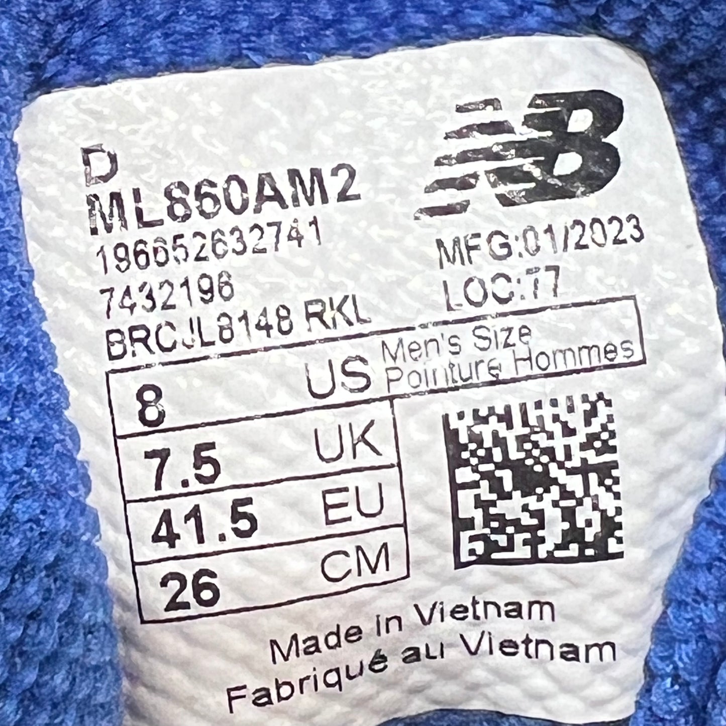 New Balance 860v2 Aime Leon Dore Blue Size 8 USED s14299