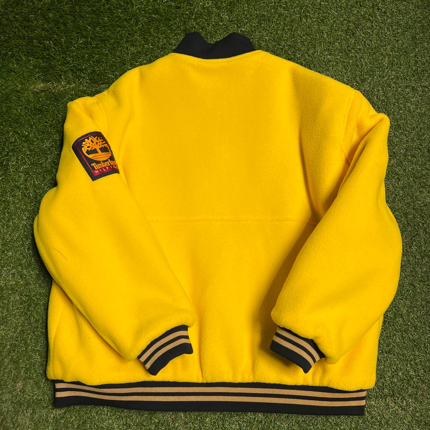Tommy Hilfiger Timberland Reversible Navy/Yellow Varsity Jacket Size Medium NEW v16339