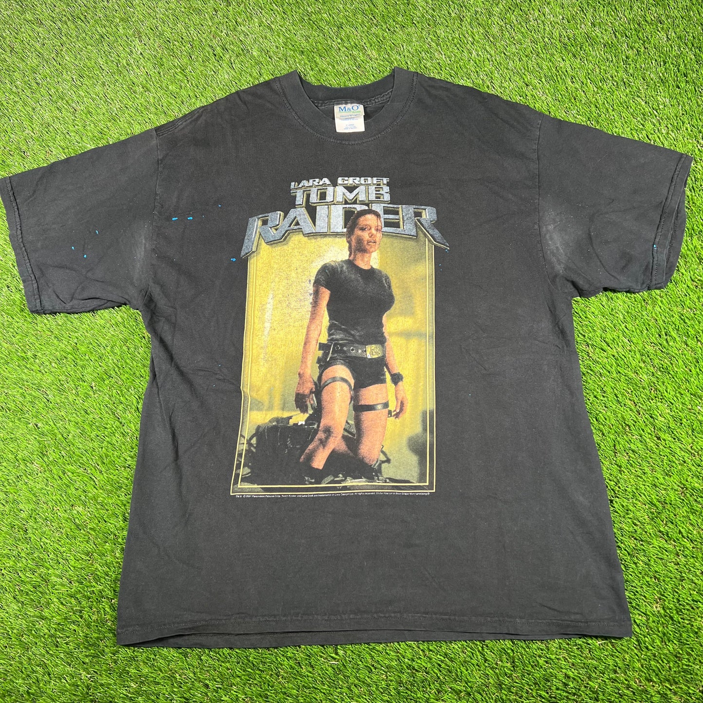 2001 Lara Croft Tomb Raider Black Tee Size XL USED v16805