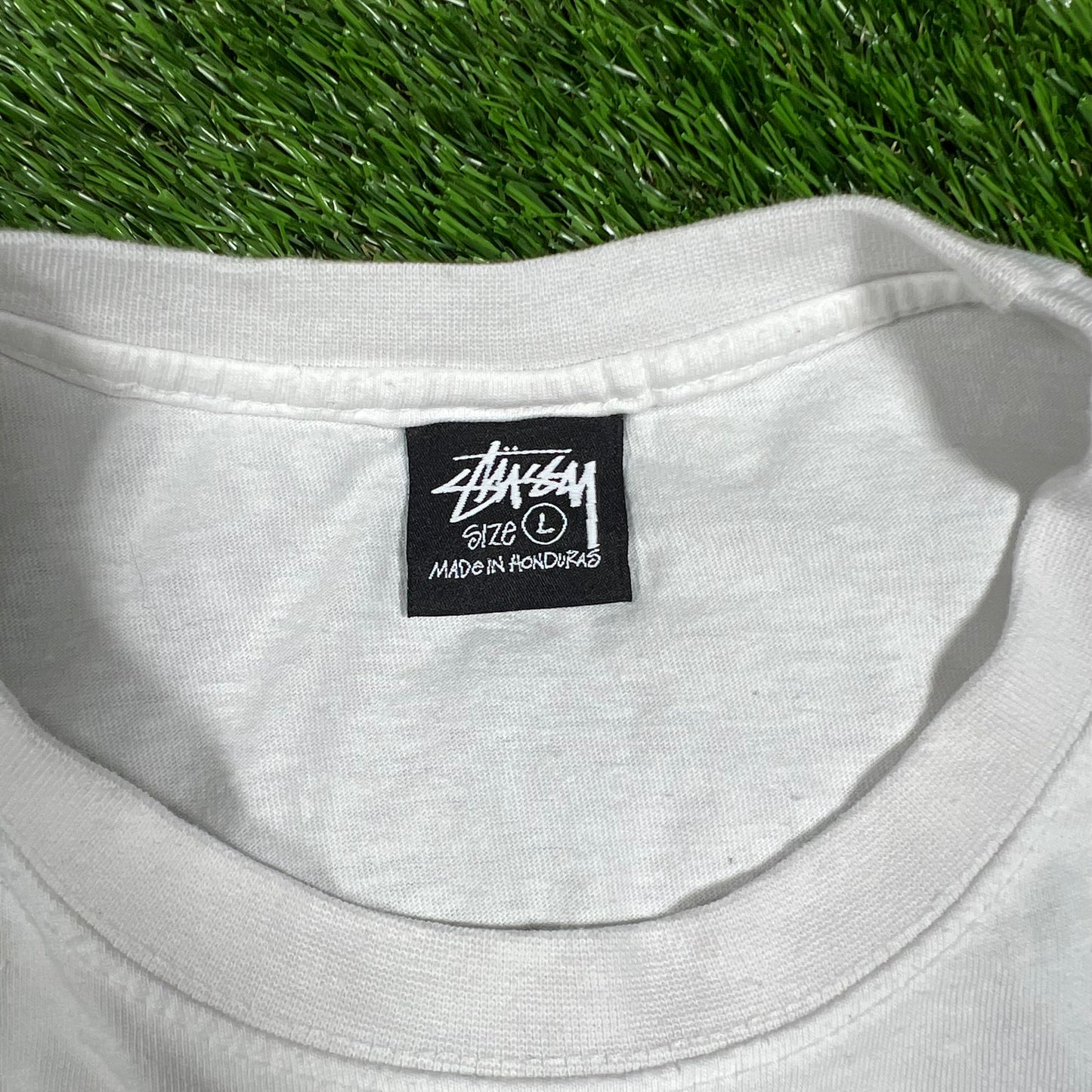 Stussy Nike Citys White Tee Size Large USED x14616
