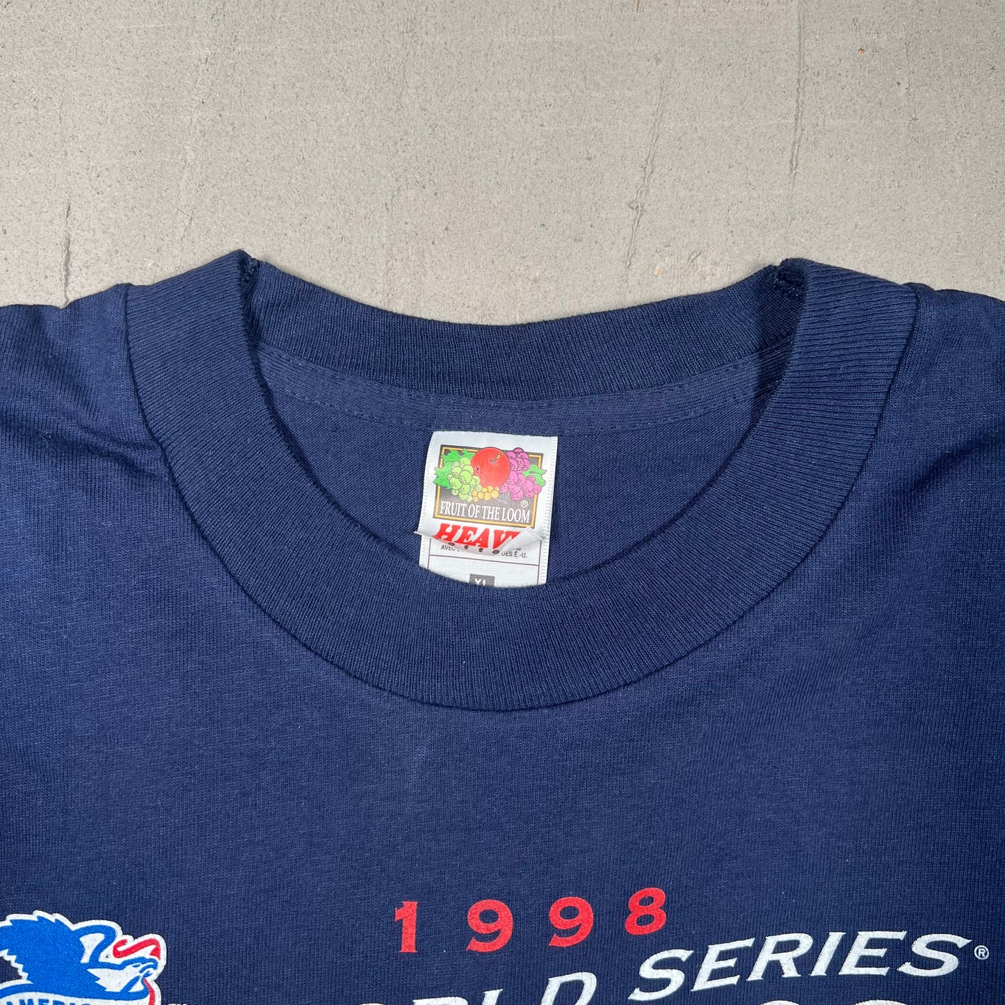 1998 Yankees World Series Champions Navy Blue Tee Size XL USED v18893
