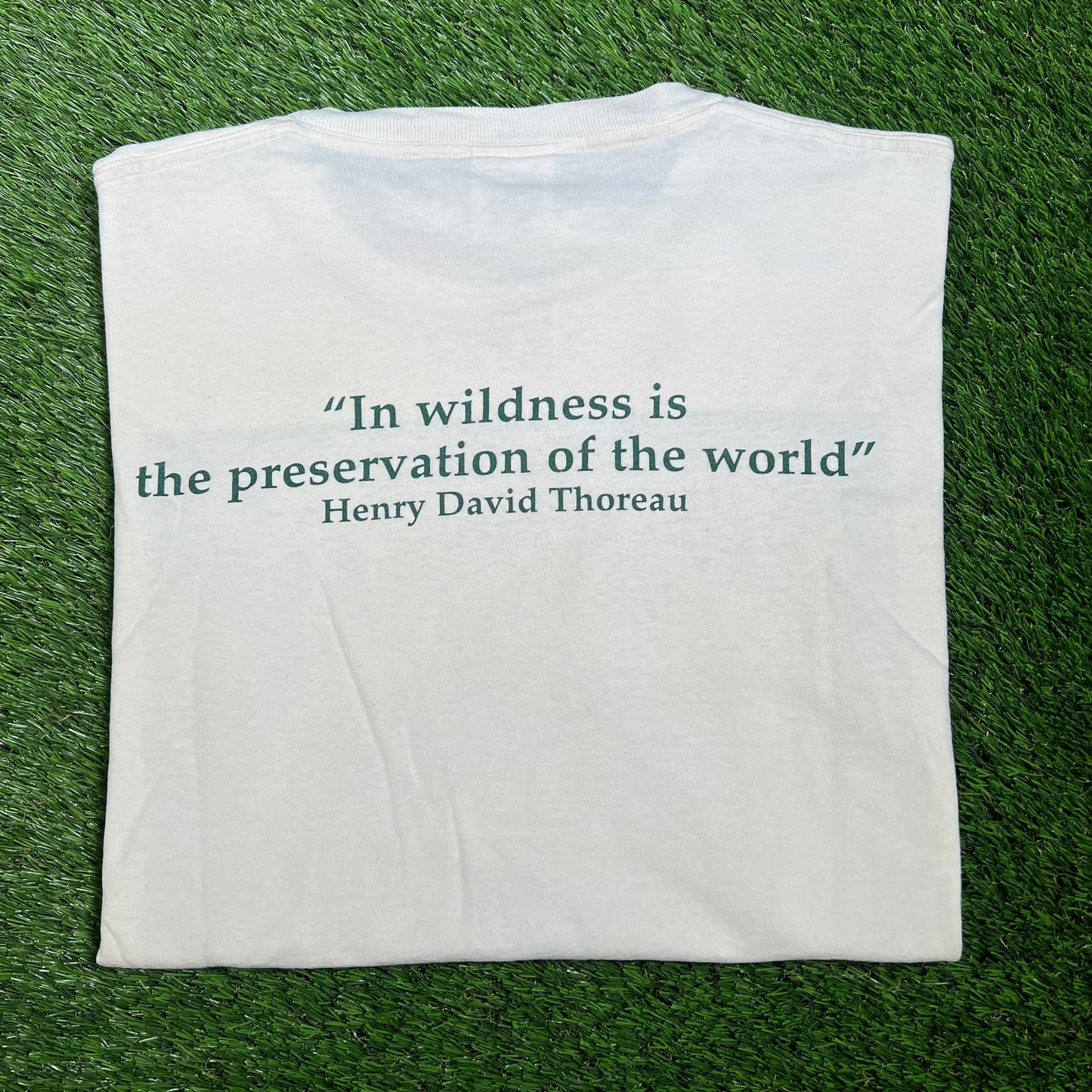 1990s National Parks Conservation Associastion Wolf Tee White Size Large USED V16542