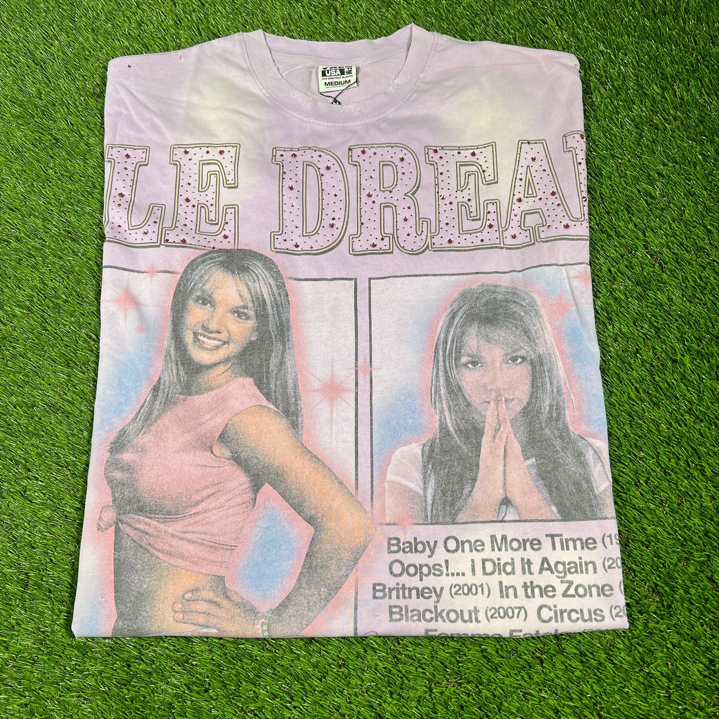 Vale Britney Spears Icon Bling Purple Tee Size Medium NEW x14266