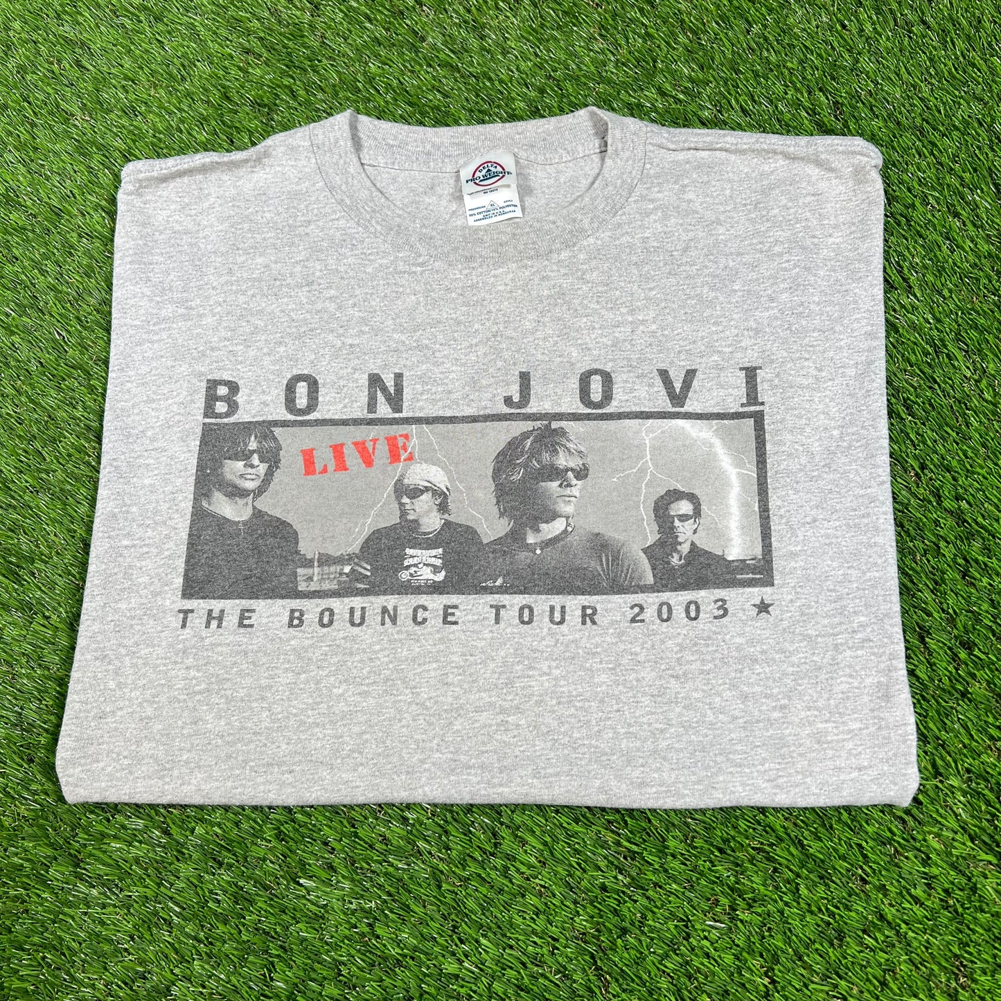 2003 Bon Jovi The Bounce Tour Grey Tee Size XL USED v16654