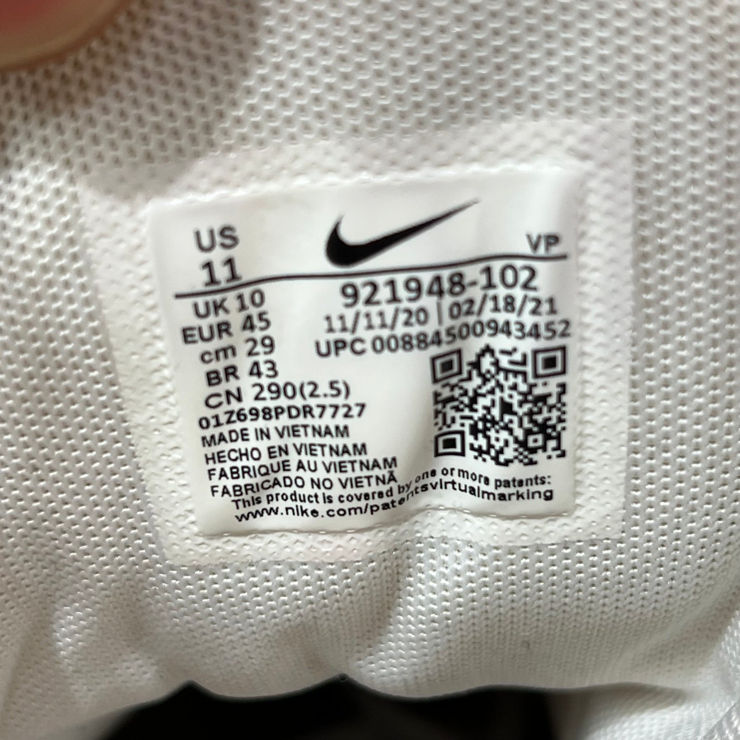 Nike Air More Uptempo White Varsity Red Outline (2021) Size 11 USED s18579
