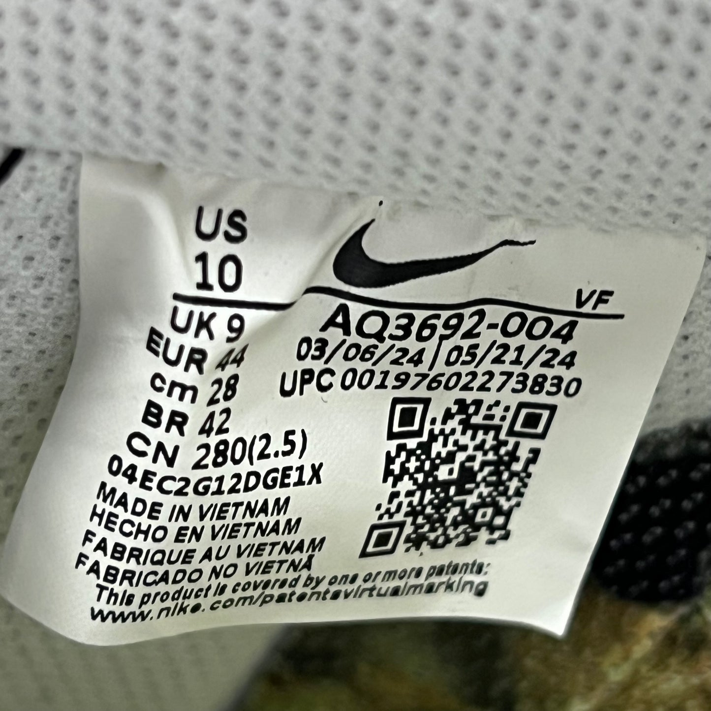 Nike Air Force 1 Low G-Dragon Peaceminusone Para-Noise 3.0 (2024) Size 10 NEW s19329