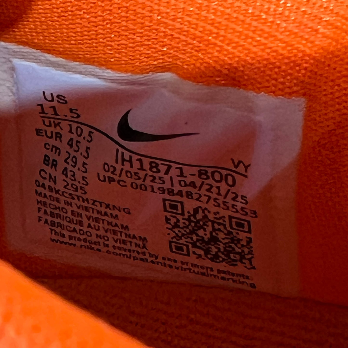 Nike Kobe 6 Total Orange Size 11.5 NEW s17526
