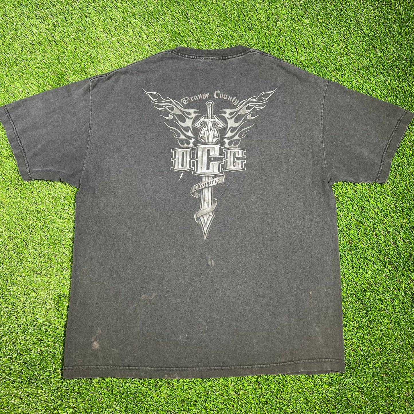 Y2K Orange County Chopper Center Logo Black Tee Size Large V16545