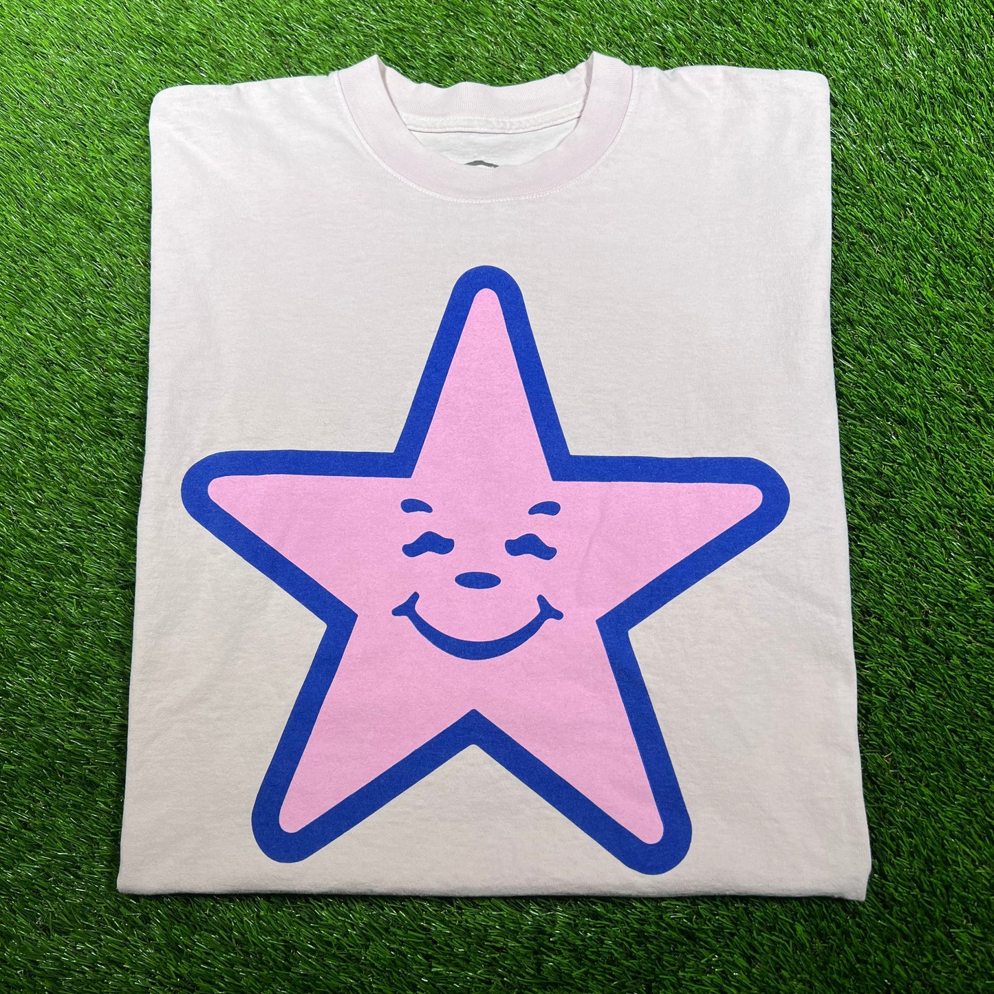 AssPizza Pink Star Pink Tee Size Large USED x14794