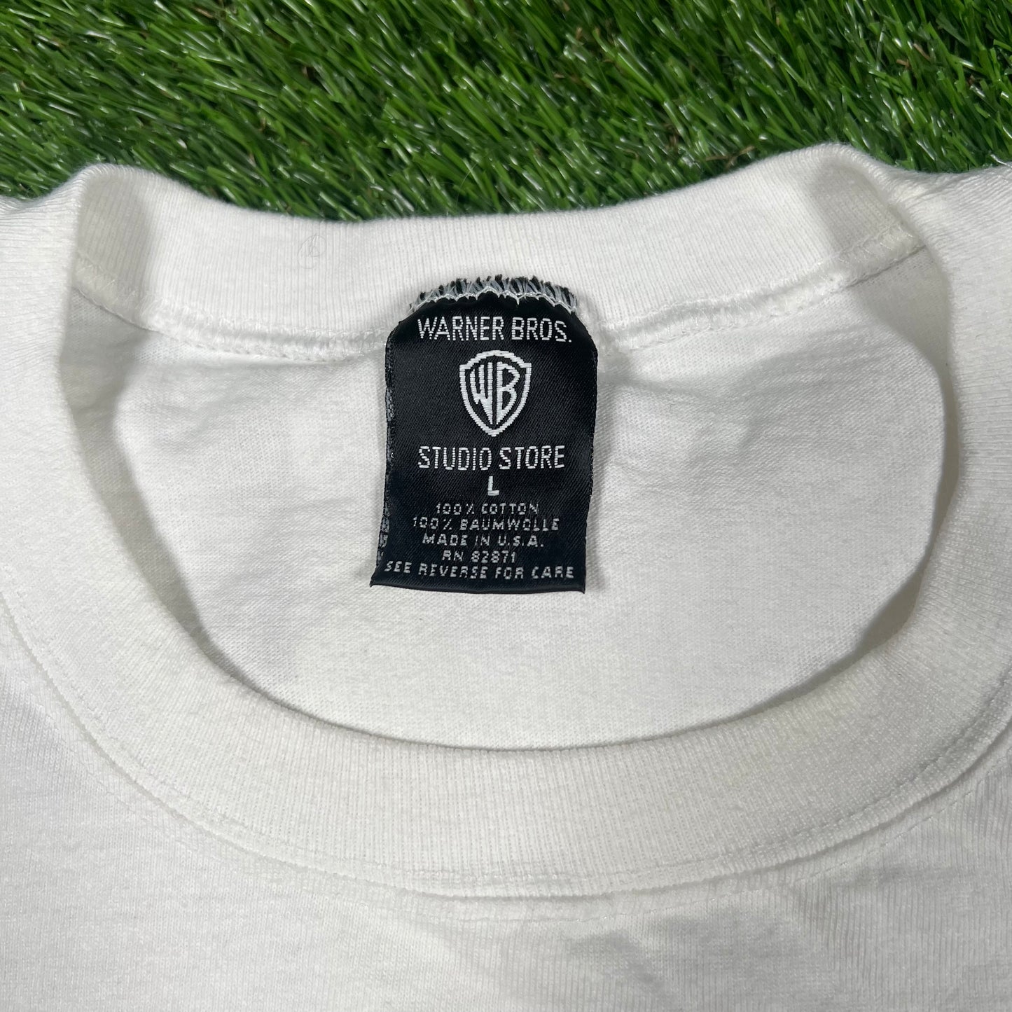 1996 Taz "No Skill Required" White Cartoon Tee Size Large USED v17069