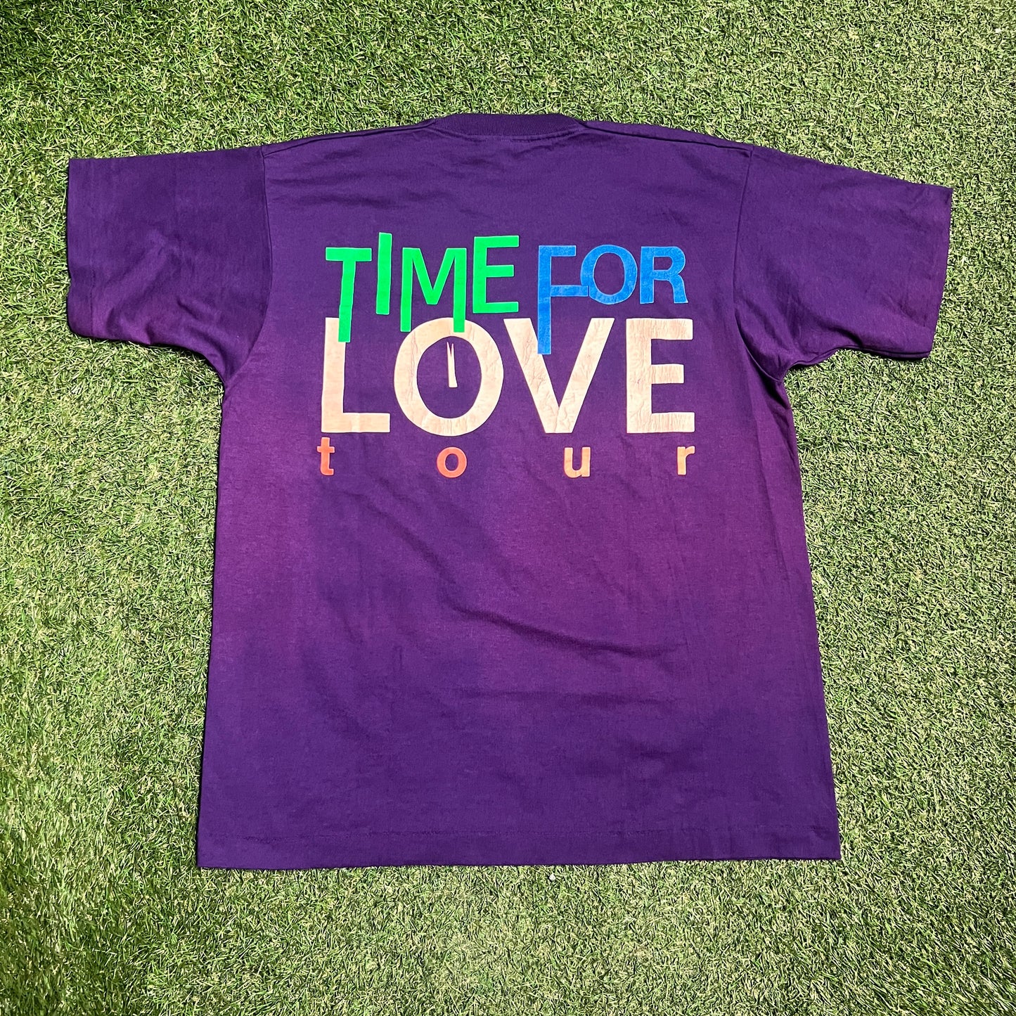 1990s Freddie Jackson Clock Purple Tee Size XL USED v16248