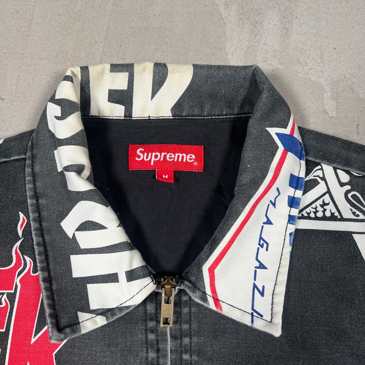 Supreme Trasher Black Worker Jacket (2015) Size Medium USED x17337