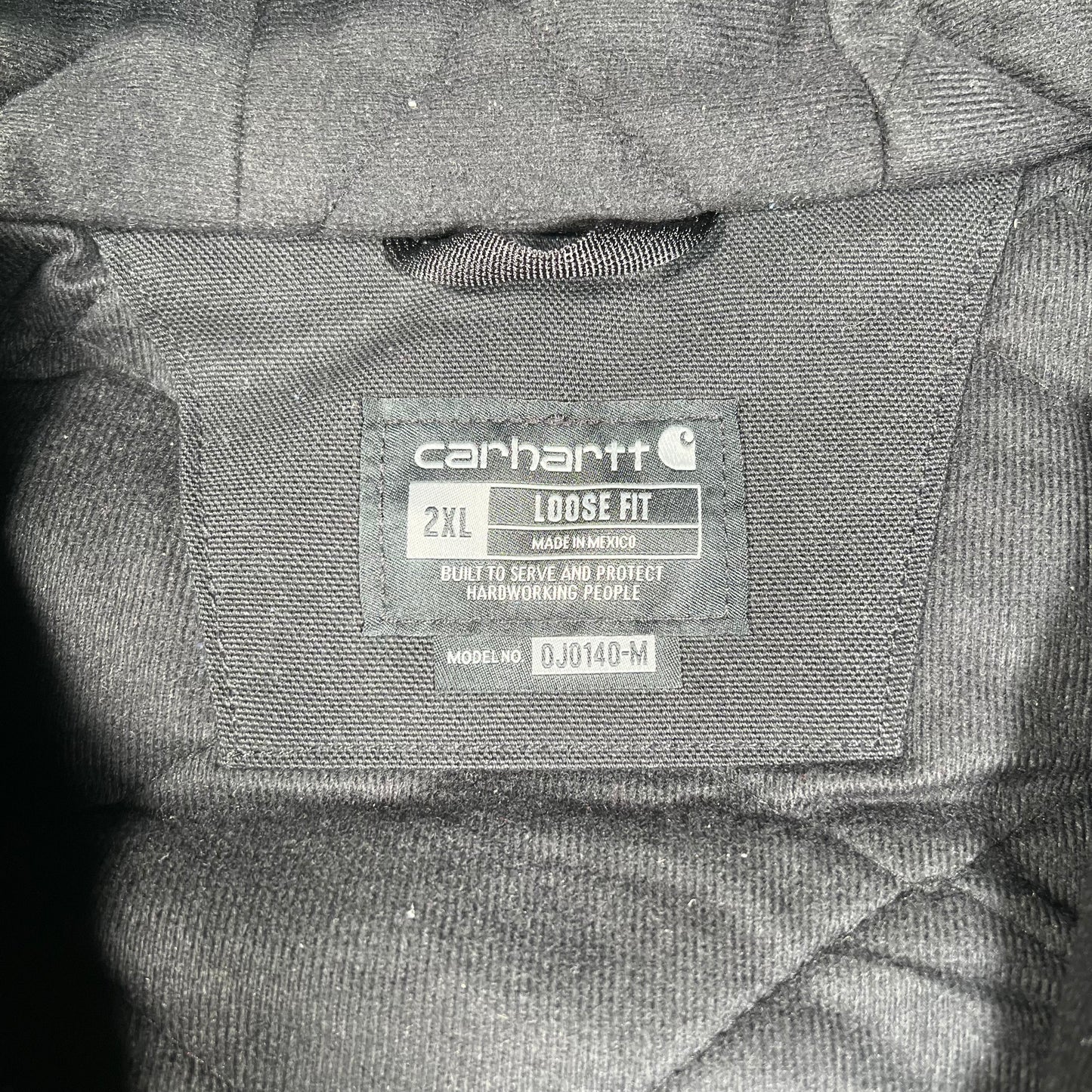 Carhartt Modern Black Canvas Work Jacket Size XXL USED v17901