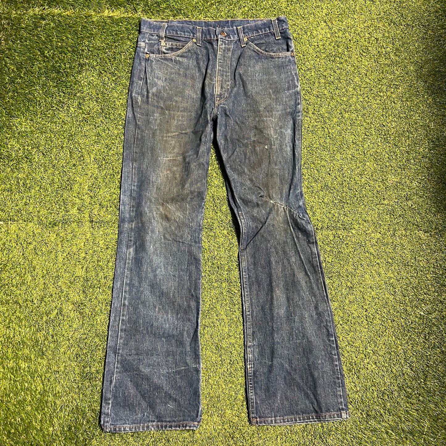 Levis 70s Big E Orange Tab Dark Blue Jeans Size 32x30 USED v15892