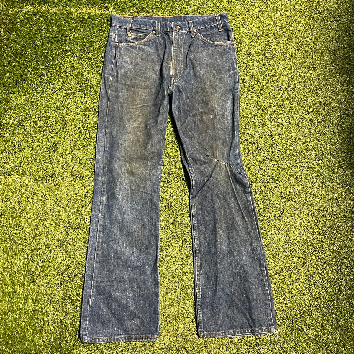 Levis 70s Big E Orange Tab Dark Blue Jeans Size 32x30 USED v15892