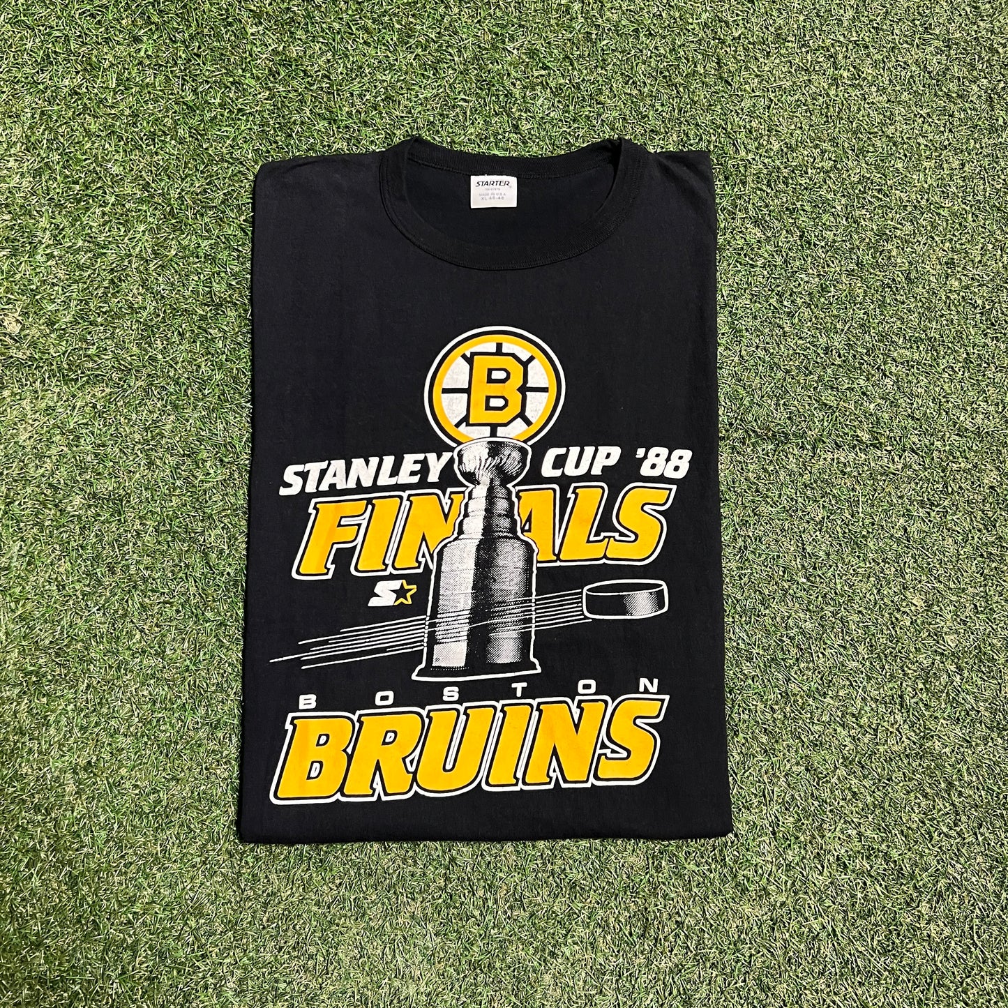 1988 Stanley Cup Finals Boston Bruins Black Tee Size XL USED v16139