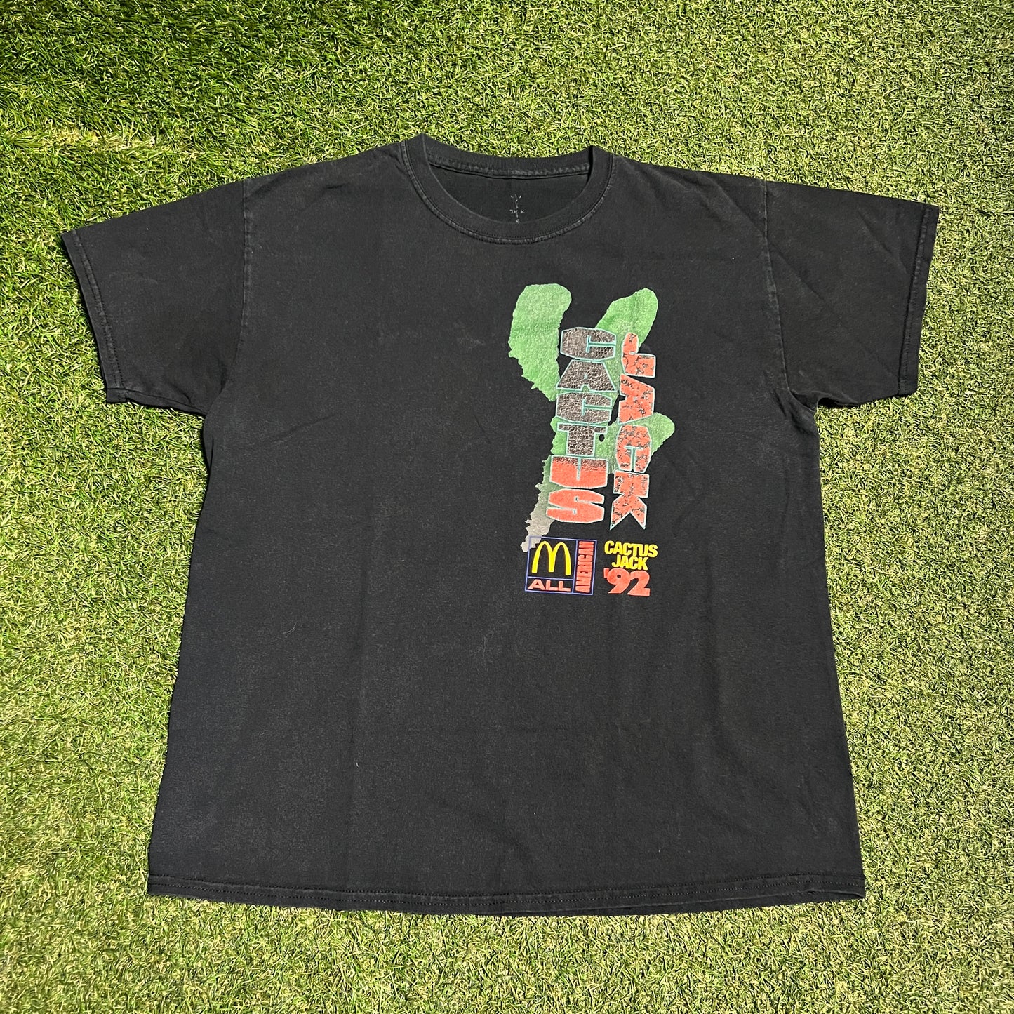 Travis Scott Cactus Jack McDonald Black Tee Size Medium USED x14224