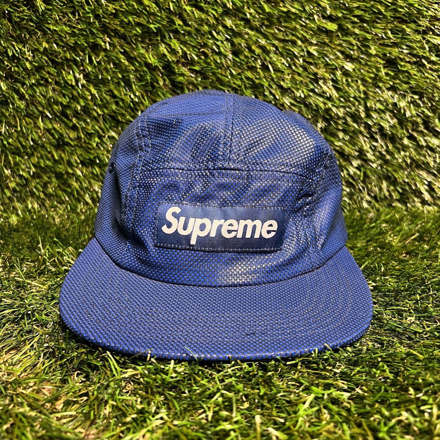 Supreme Box Logo Mesh Blue Hat USED x13572