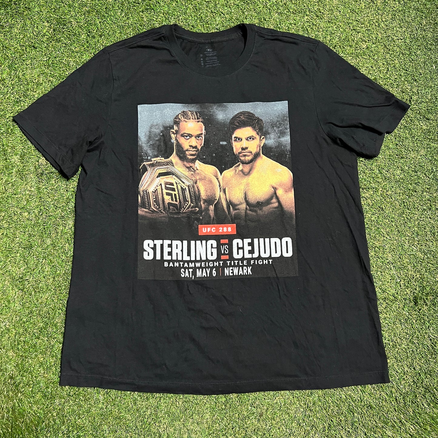 UFC 288 Fight Card Black Tee Size XL USED v15974