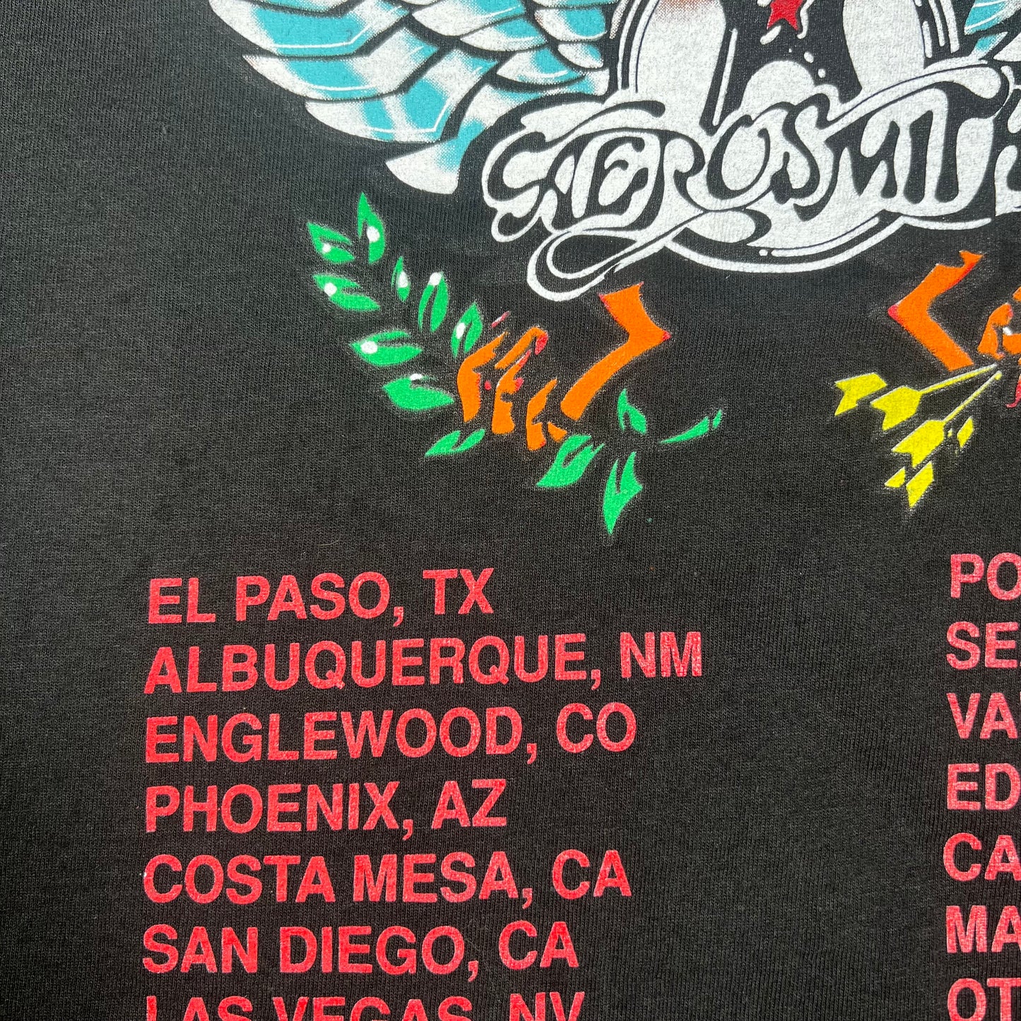 1993 Aerosmith Aero Force One Tour Black Tee Size Large USED v16633