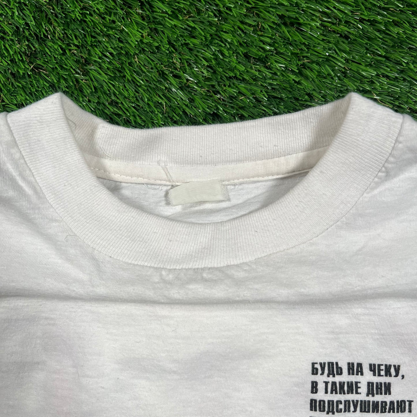 1980s "Be On Alert.....Don't Gossip" White Tee Size Small USED v18495