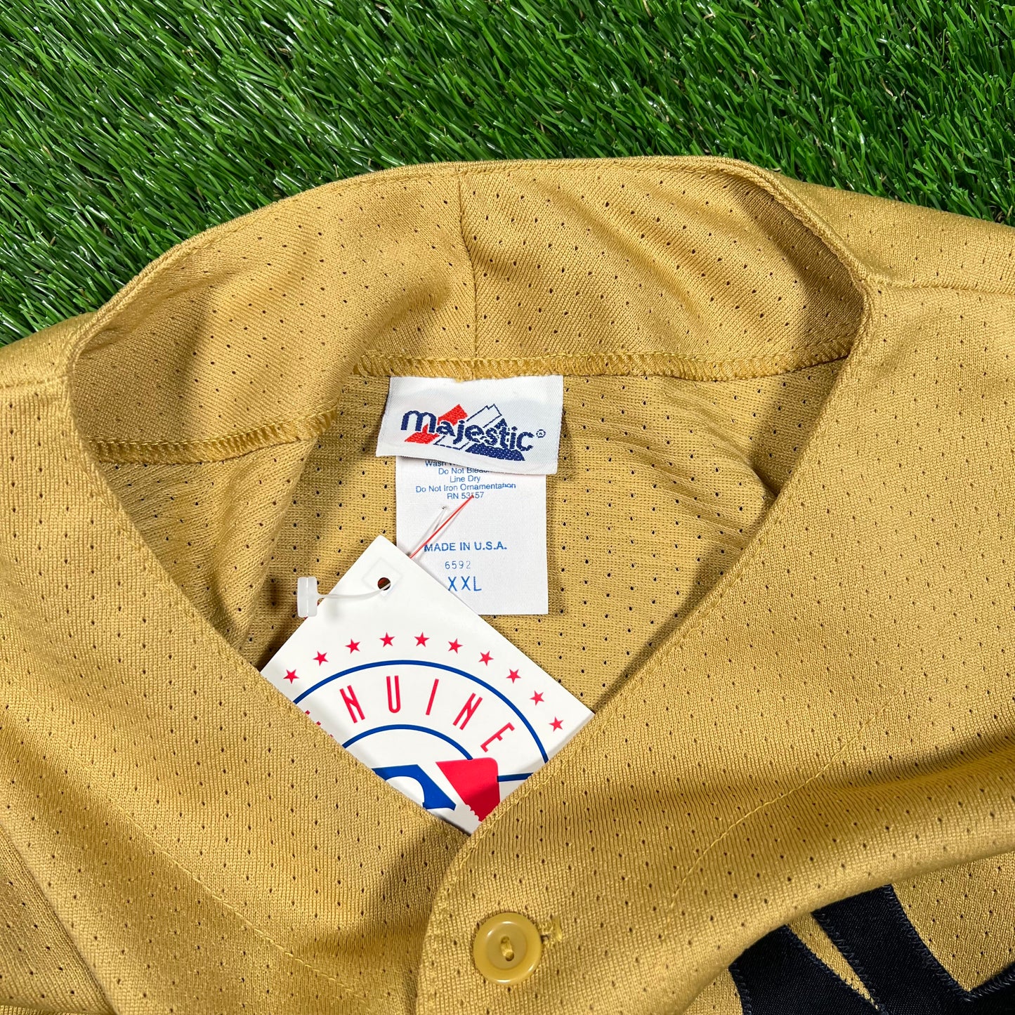 1990s Yankees Gold Button Up Light Jersey Size XXL NEW v18748