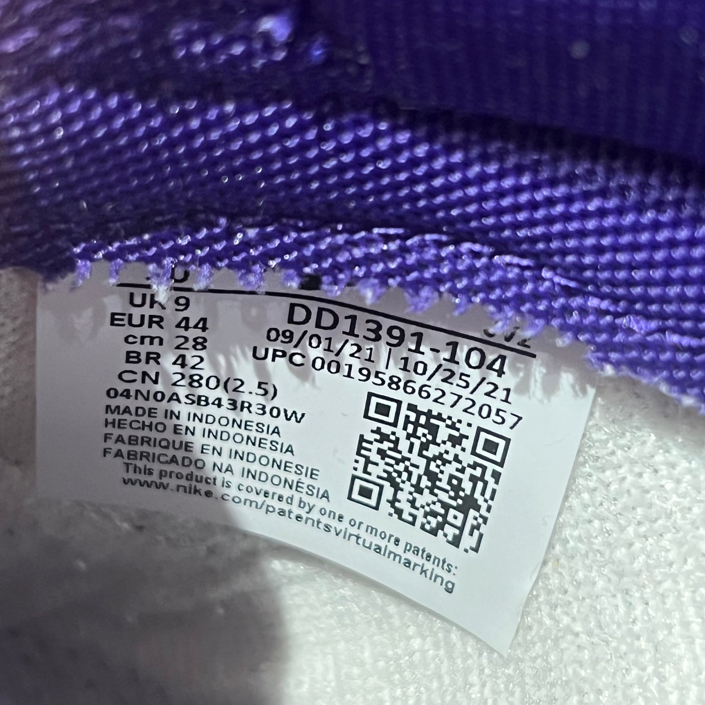 Nike Dunk Low Championship Court Purple (2022) Size 10 USED s17886