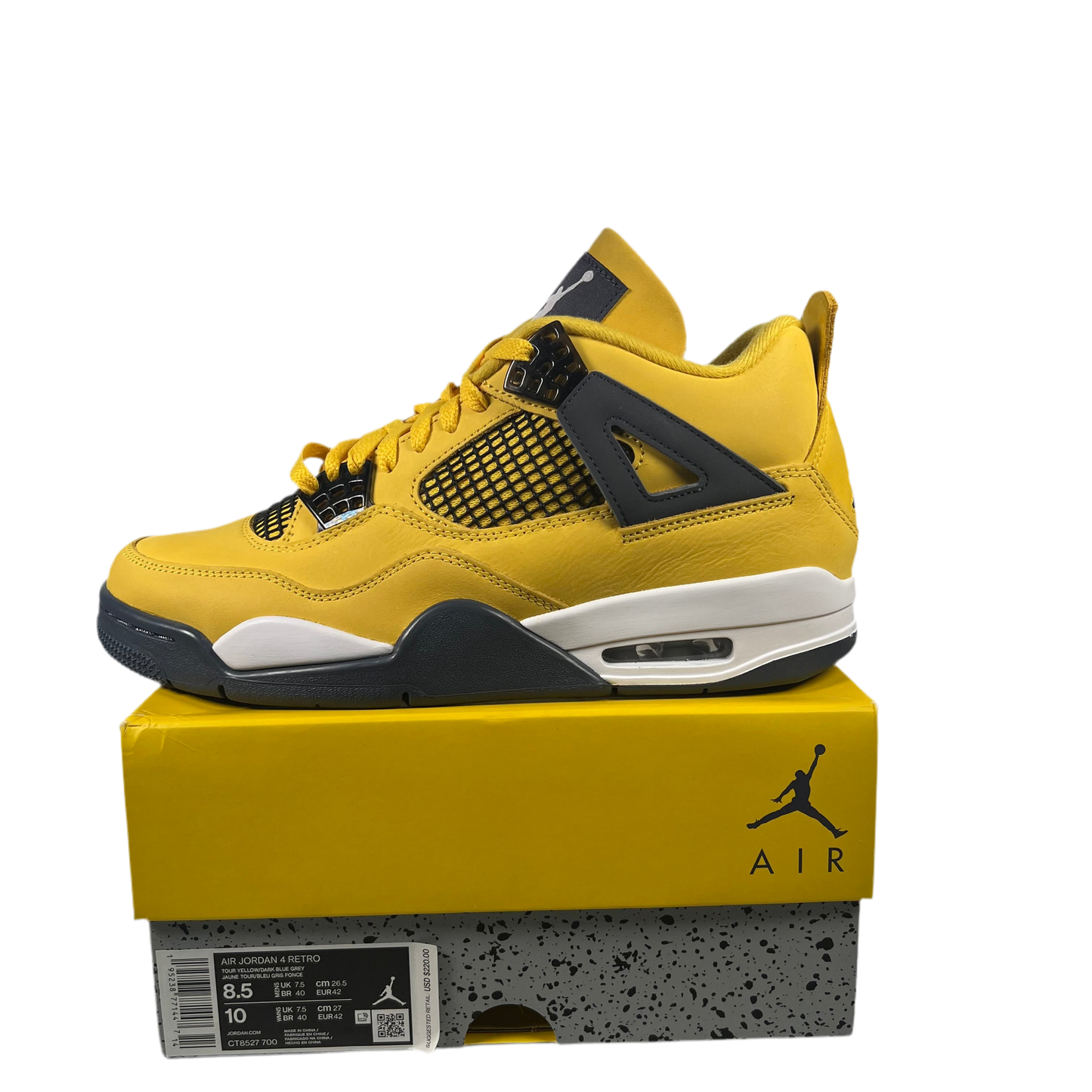 Jordan 4 Lightning (2021) Size 8.5 NEW s18629