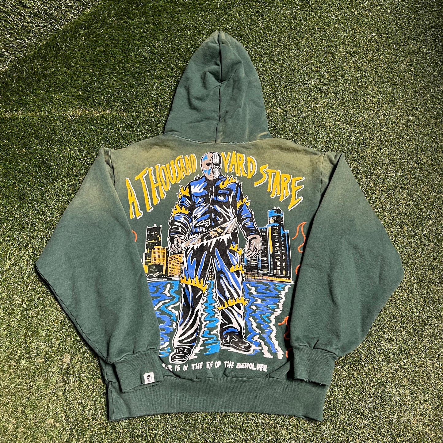 Warren Lotas Green "Thousand Yard Stare" Hoodie Size Small USED x14176