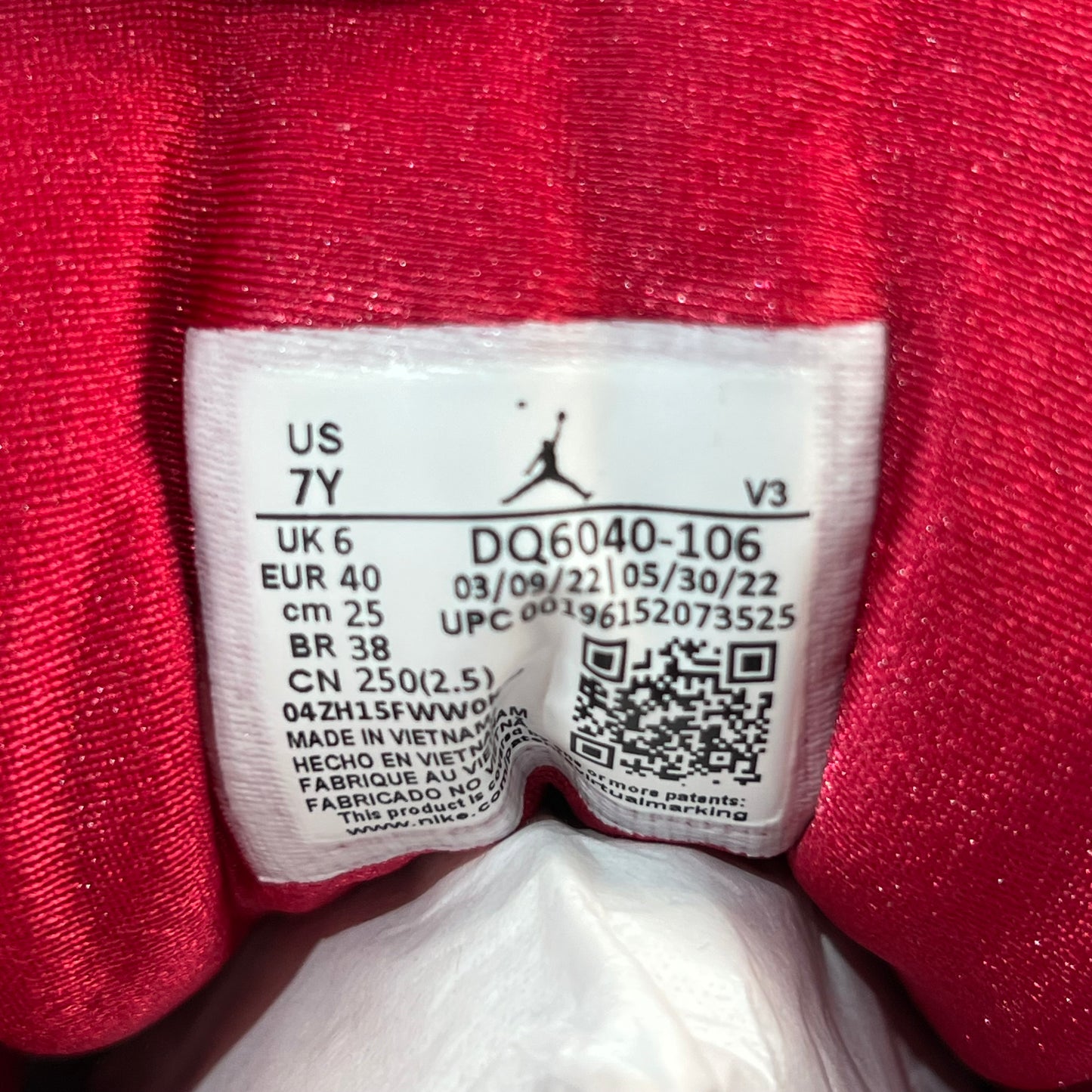 Jordan 7 Cardinal (2022) Size 7y NEW s18576