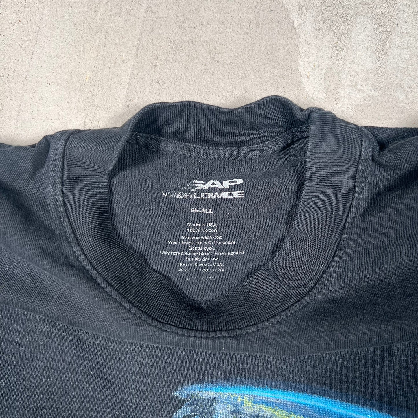 Asap WorldWide Globe Black Longsleeve Size Small USED x17214