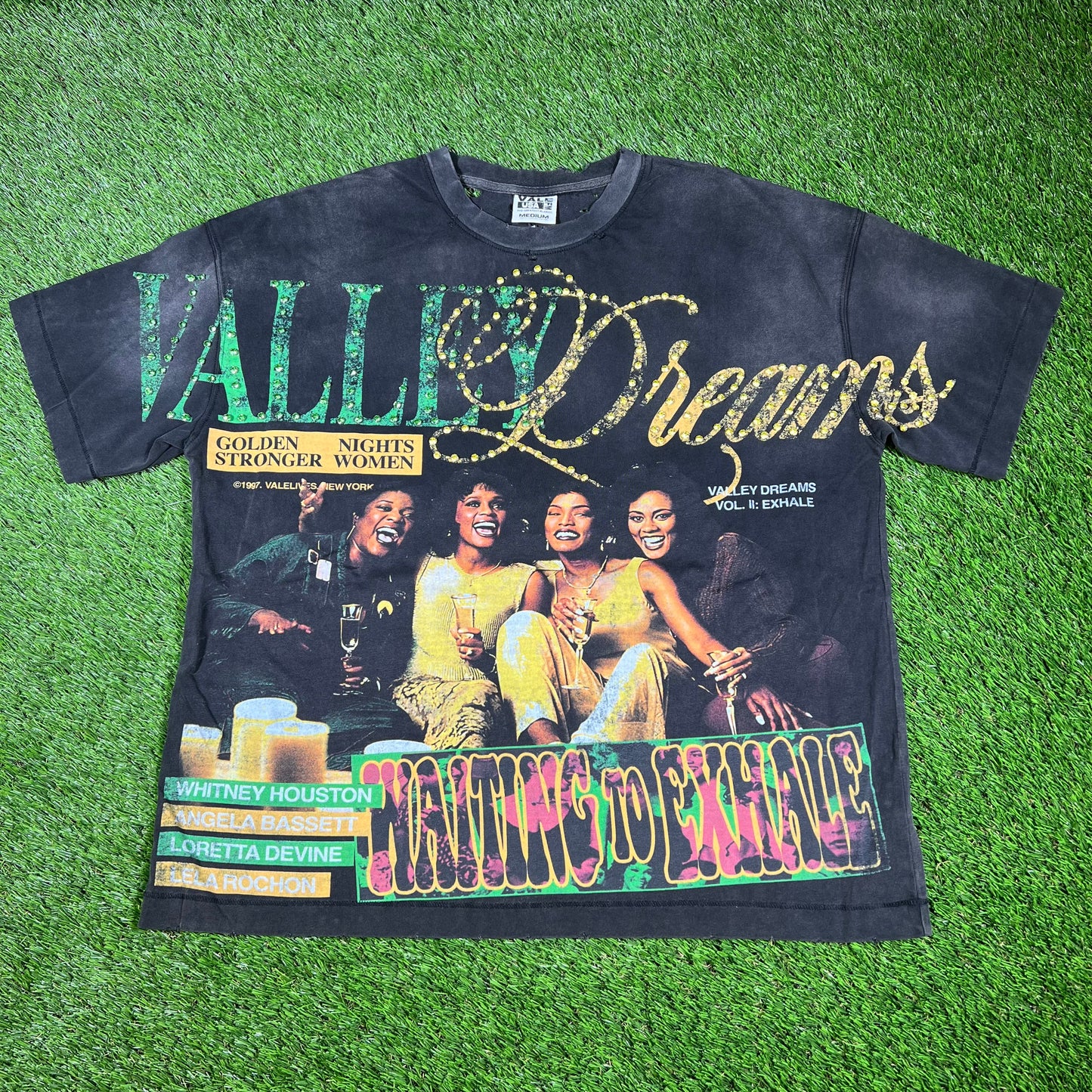Vale Forever Waiting To Exhale Bling Black Tee Size Medium NEW x14269