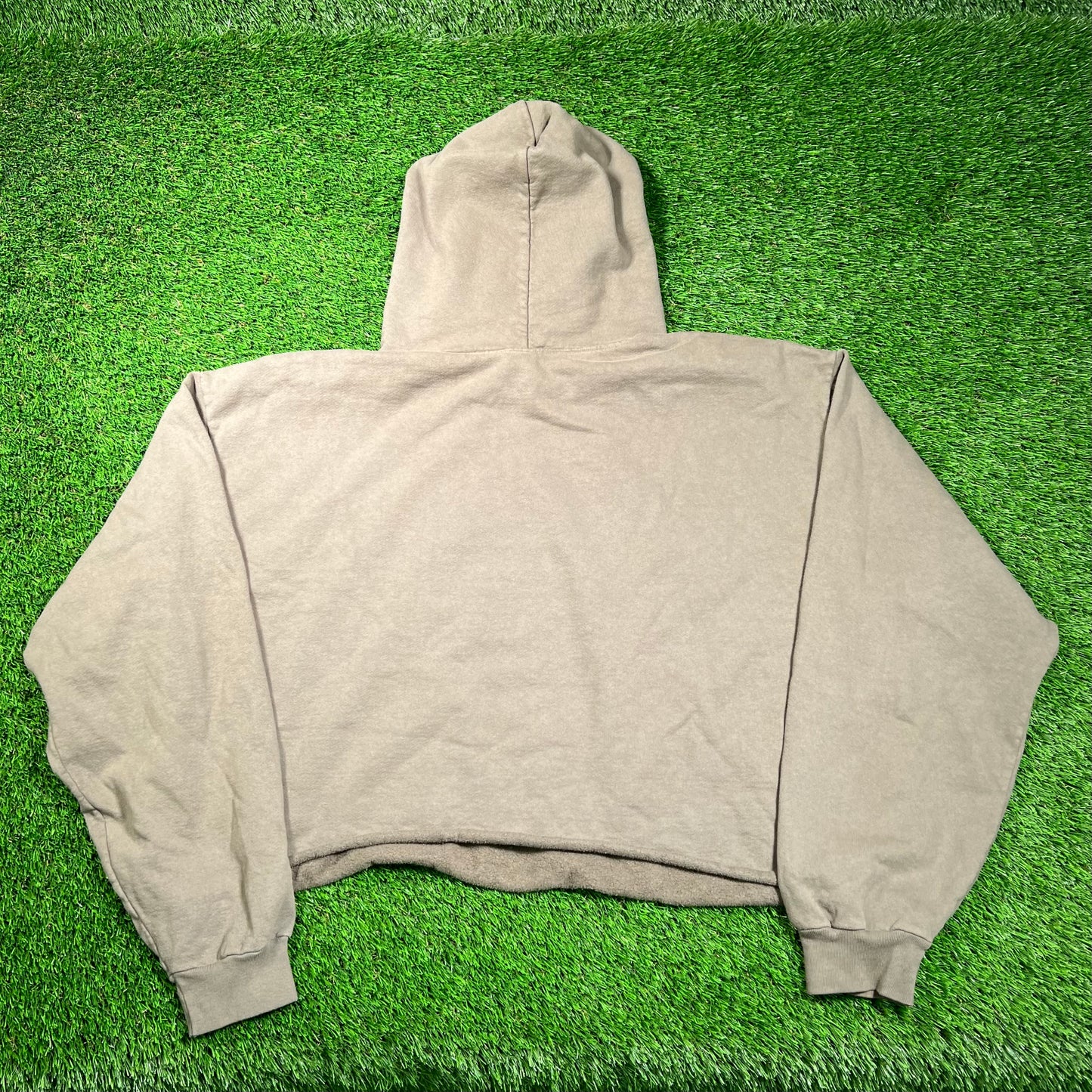 GV Gallery Raspberry Hills Yellow Logo Olive Green Hoodie Size Large Crooped USED x16700