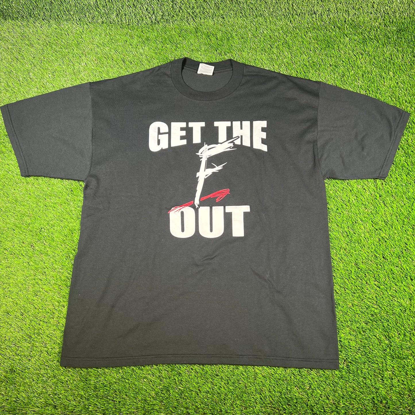 2002 WWE Get The F Out Black Tee Size XL USED v16696