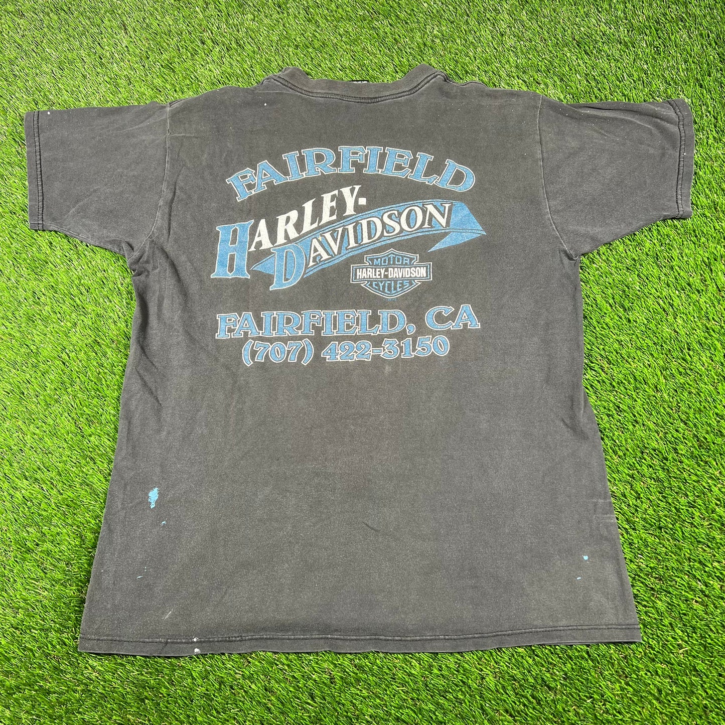 1990s Harley Davidson Fairfield CA Black Tee Size Large USED v16790