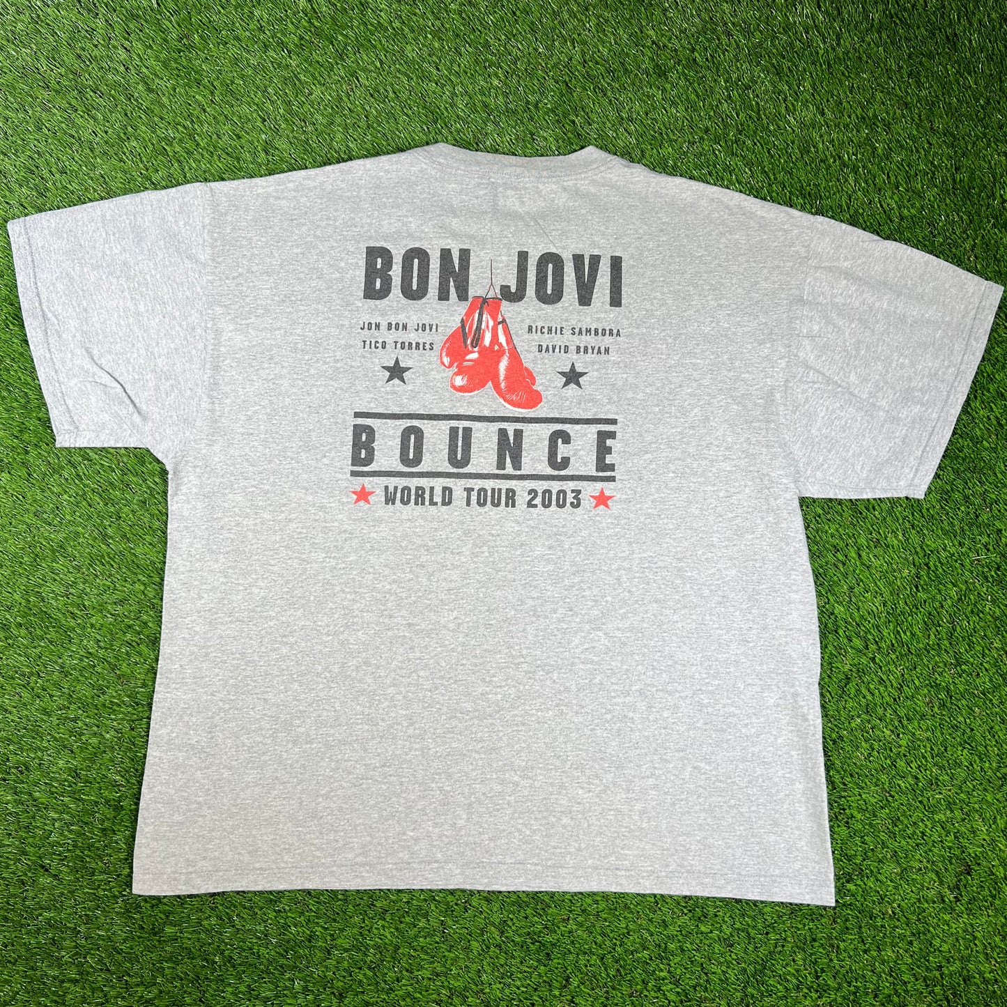 2003 Bon Jovi The Bounce Tour Grey Tee Size XL USED v16654