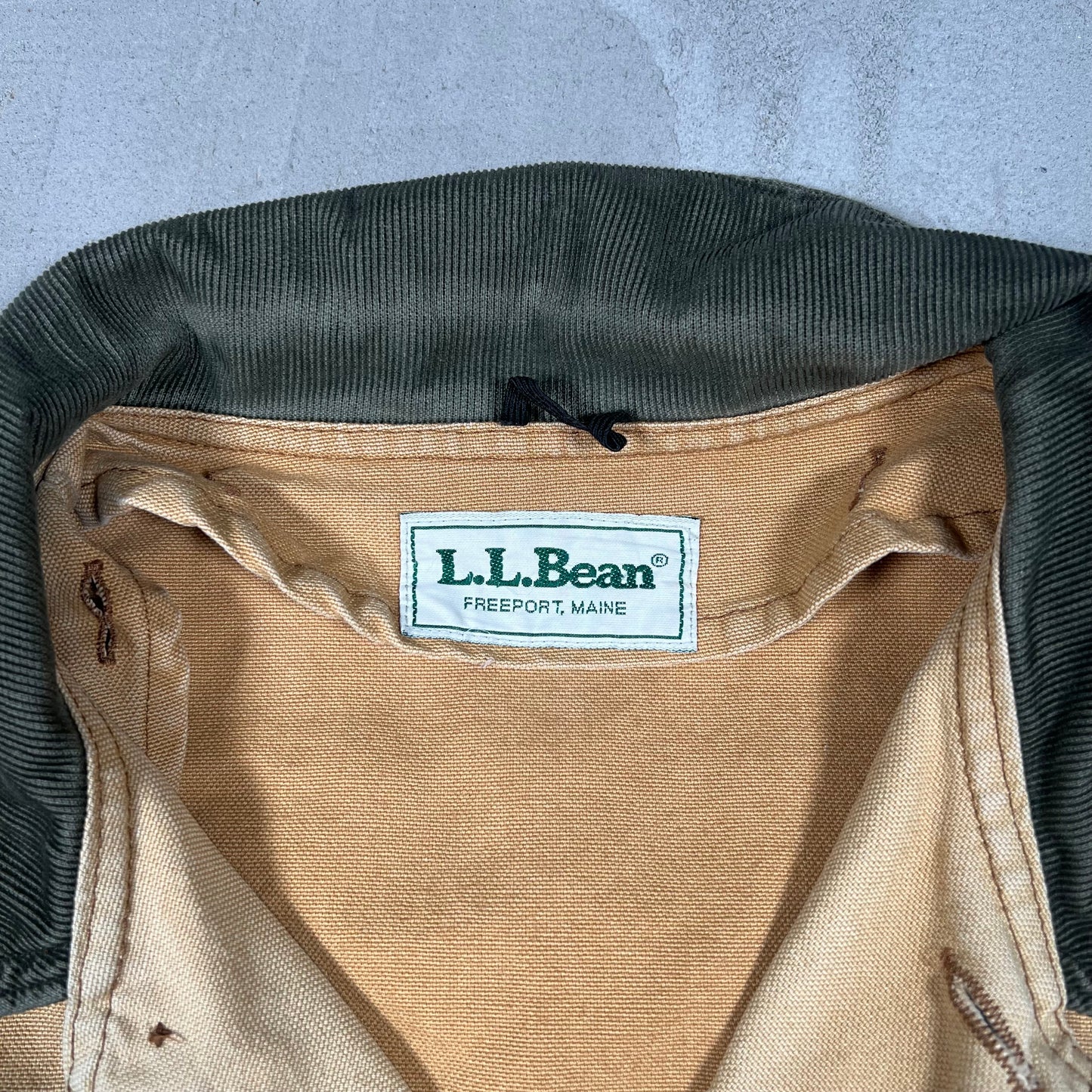 1990s LL Bean Tan Workwear Field Jacket Size XL USED v19275