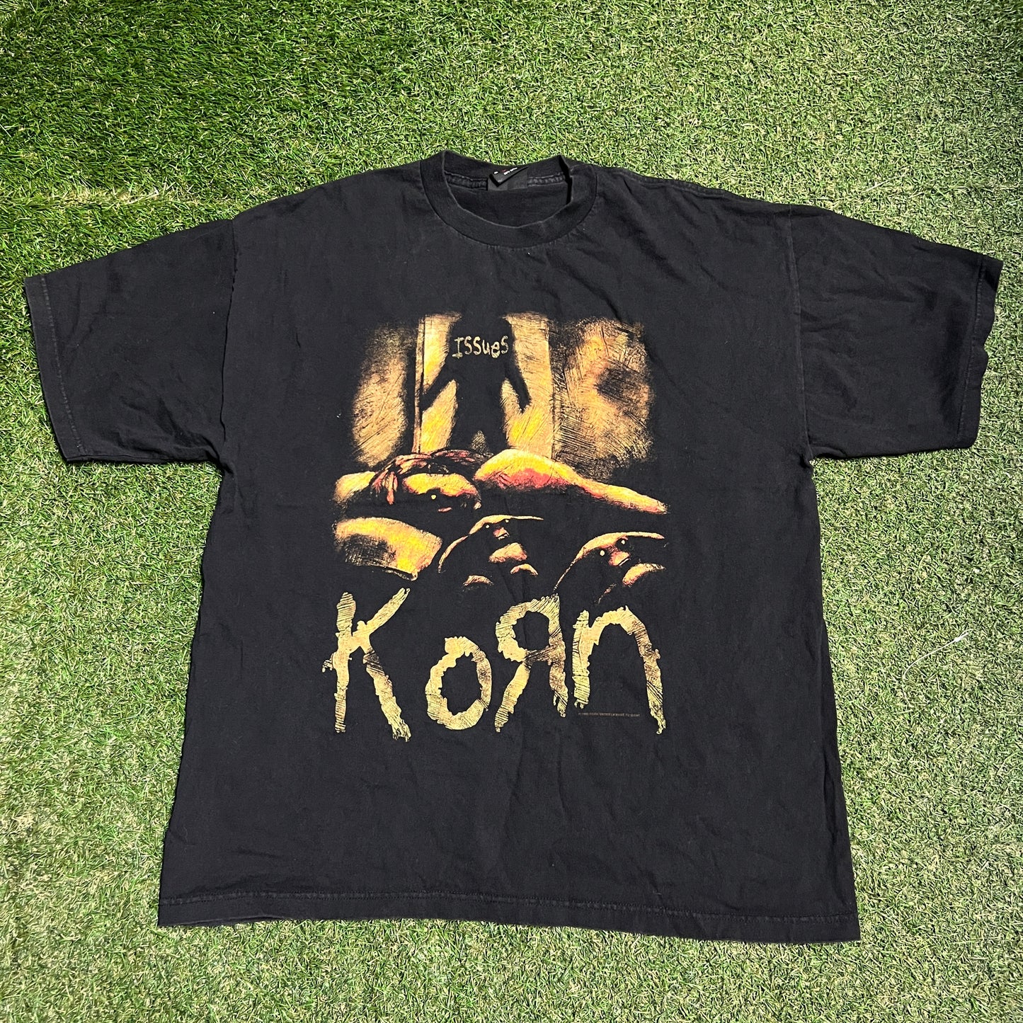 1999 Korn "Issues" Shadow Graphic Black Tee Size Large USED v16349