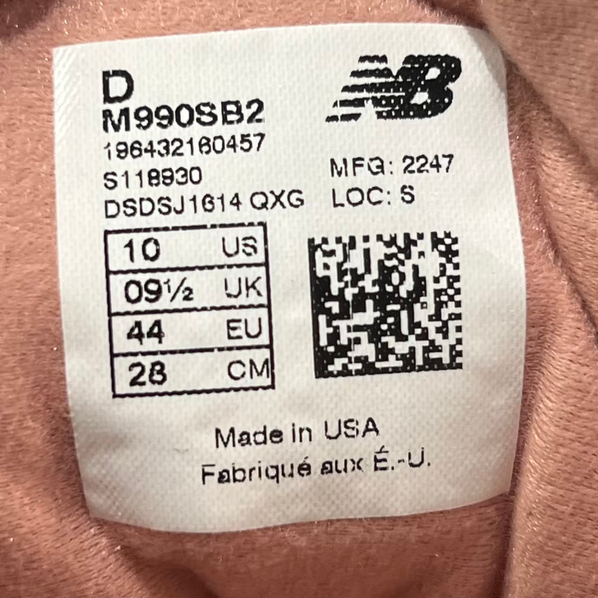 New Balance 990v2 Salehe Bembury Sand Be The Time (2022) Size 10 USED s23789