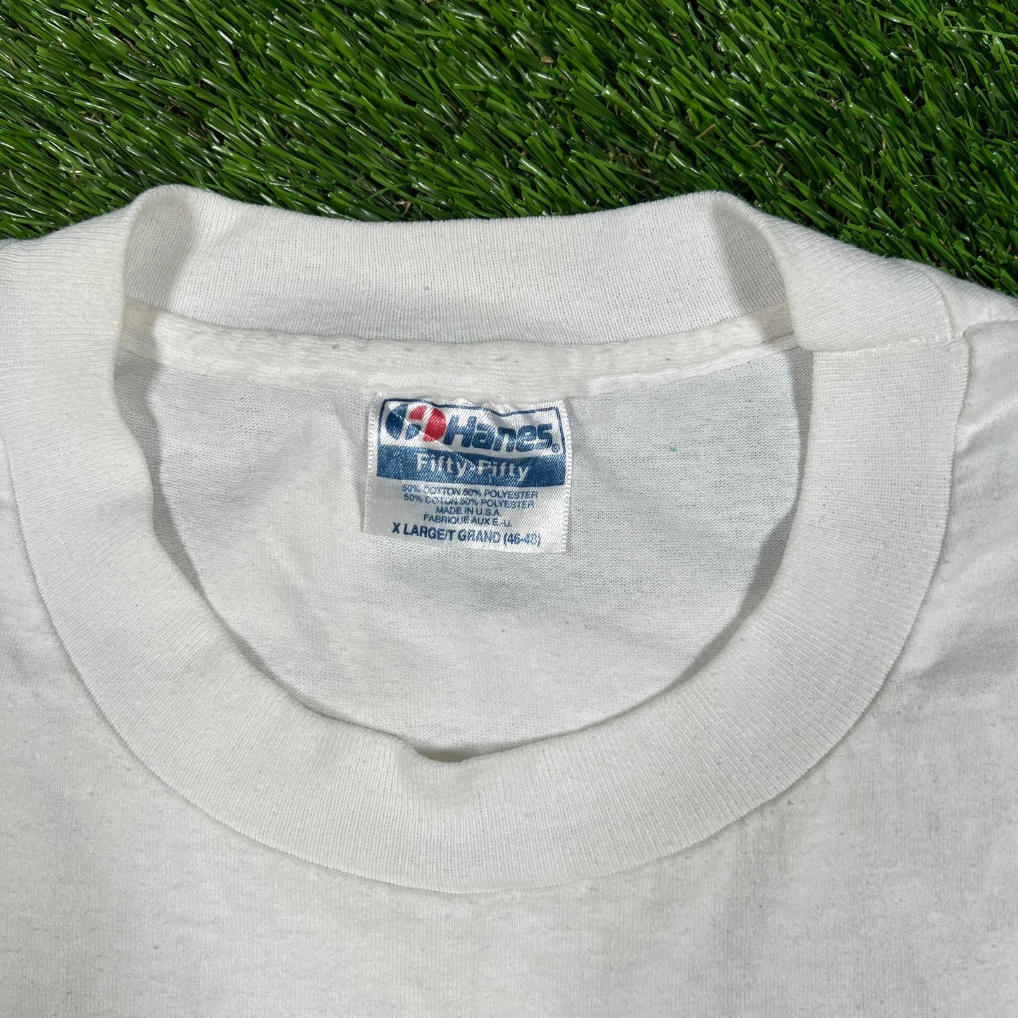 1992 Penguins Stanley Cup Champs White Tee Size XL USED v16675