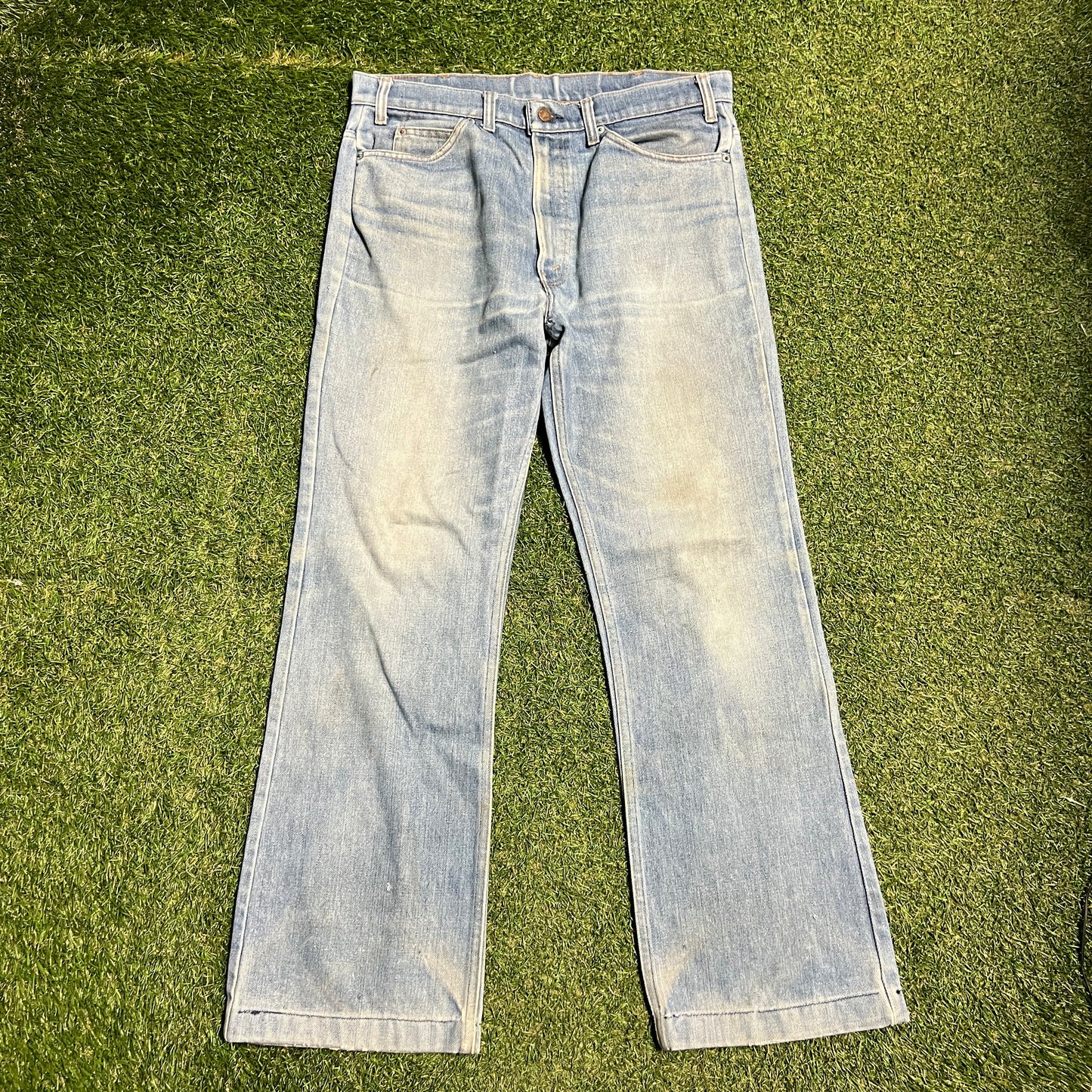 Levis 70s Big E Orange Tab Blue Jeans Size 32x29 USED v15896