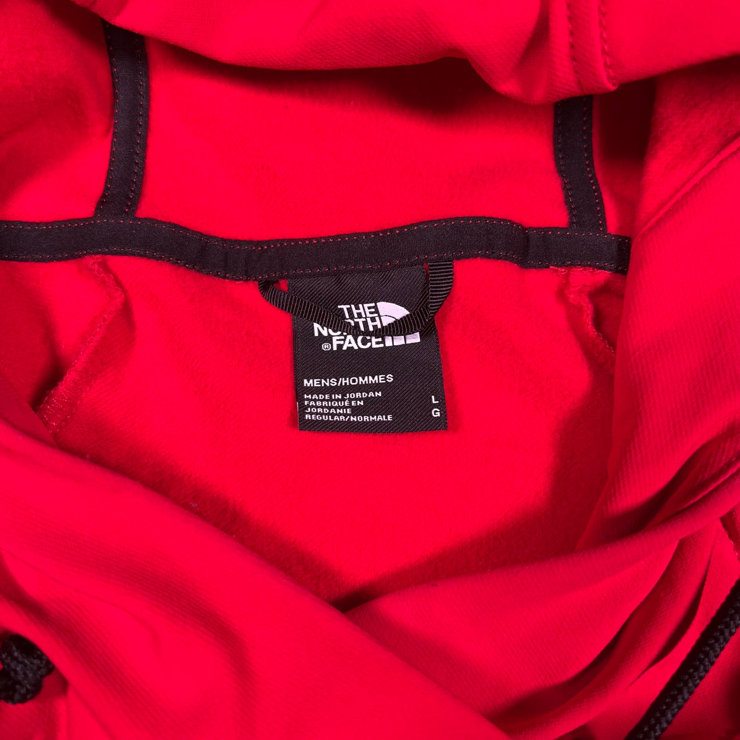 North Face Red Graphic Hoodie Size Large USED v17977